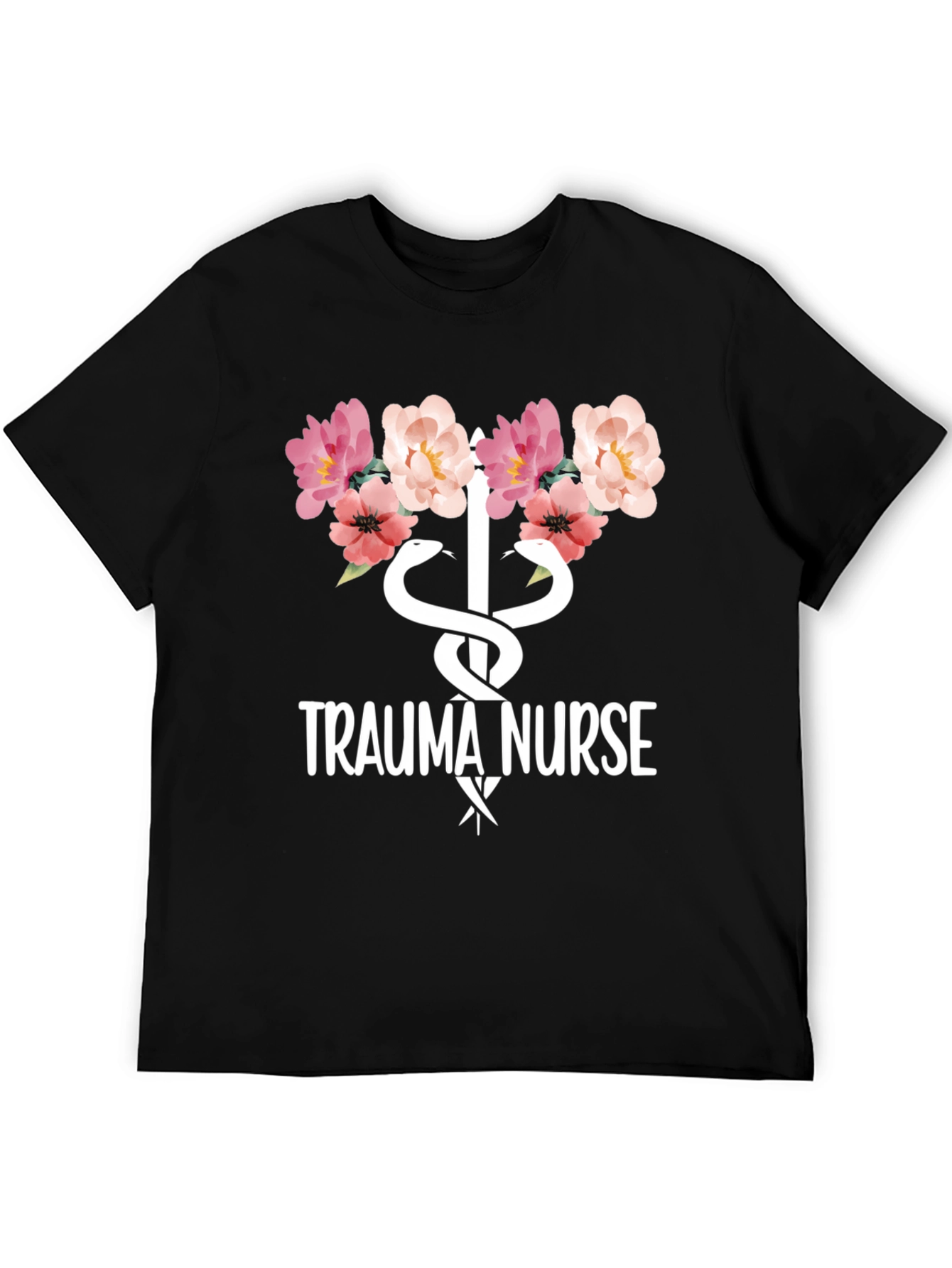 Trauma Nurse Floral Graphic Tee - Medical Apparel