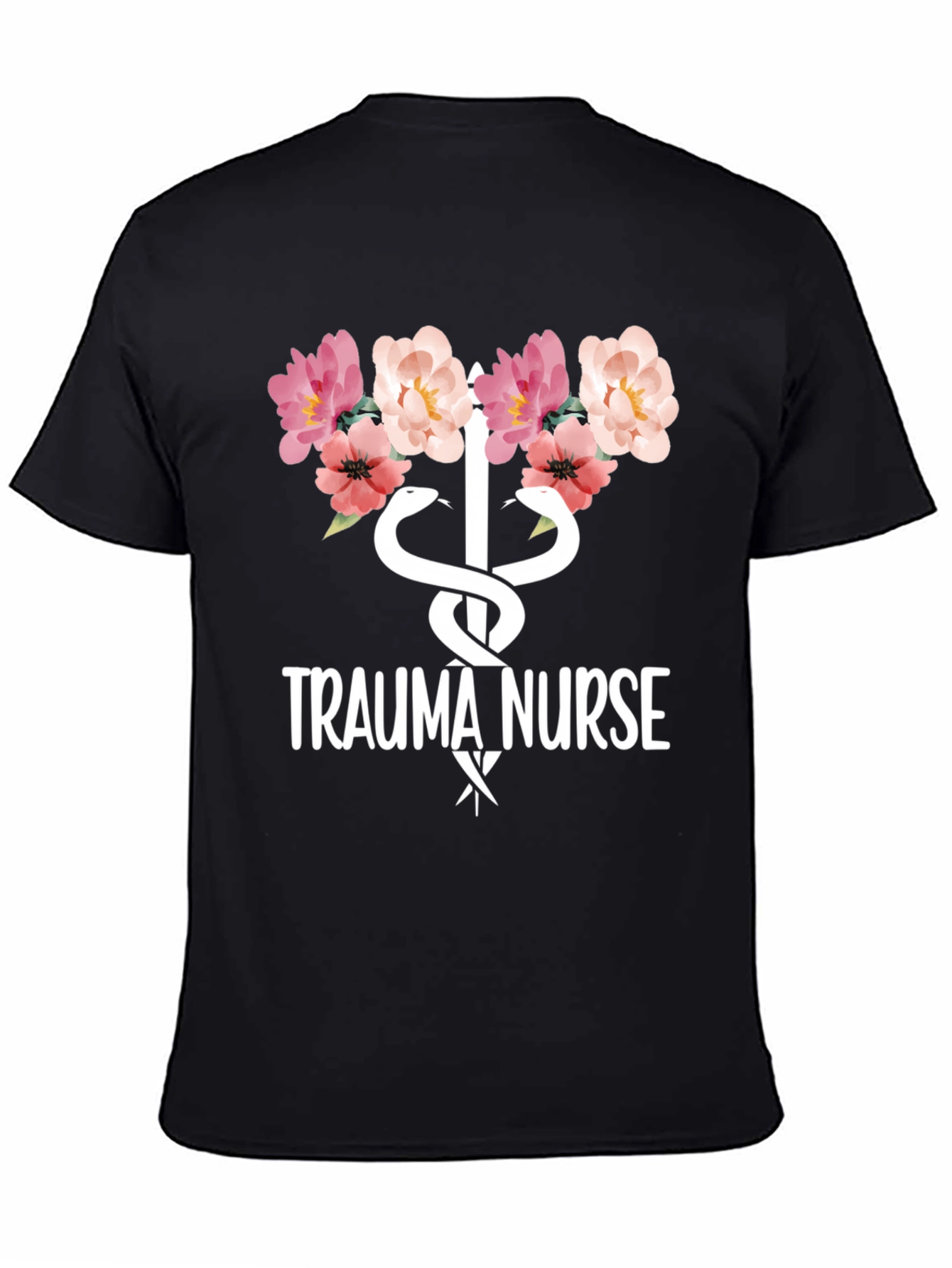 Trauma Nurse Floral Graphic Tee - Medical Apparel