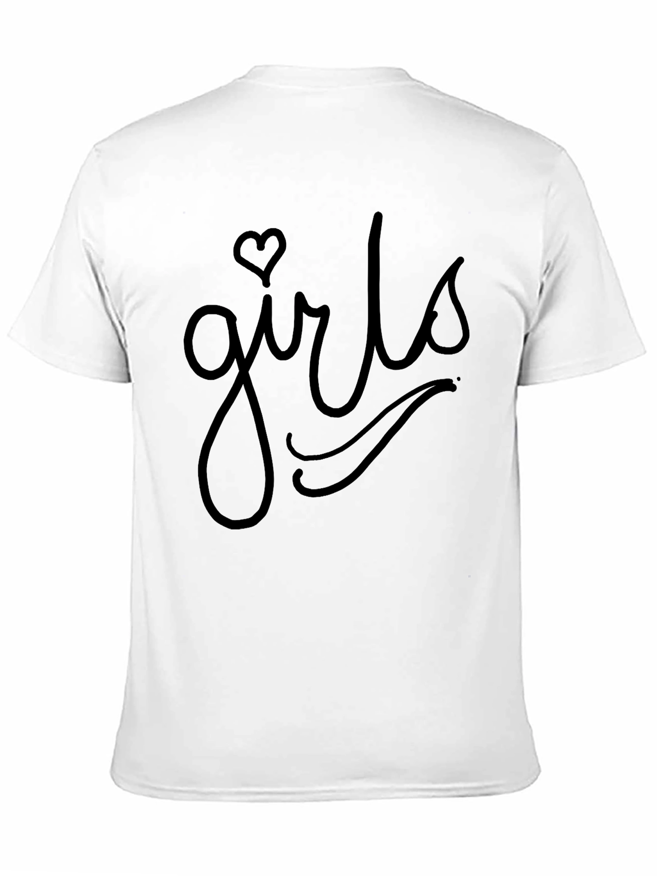 Girls Heart Graphic Tee - Casual Black T-Shirt