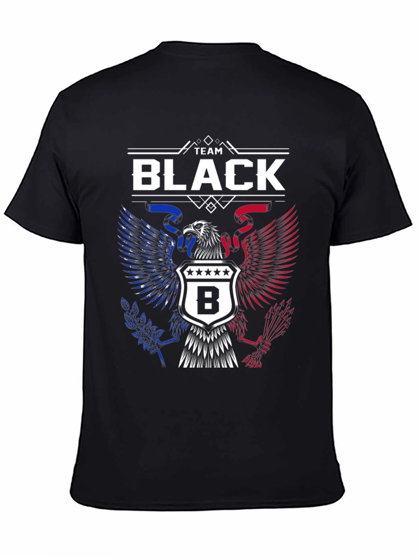Team Black Graphic Tee - Patriotic Eagle Design