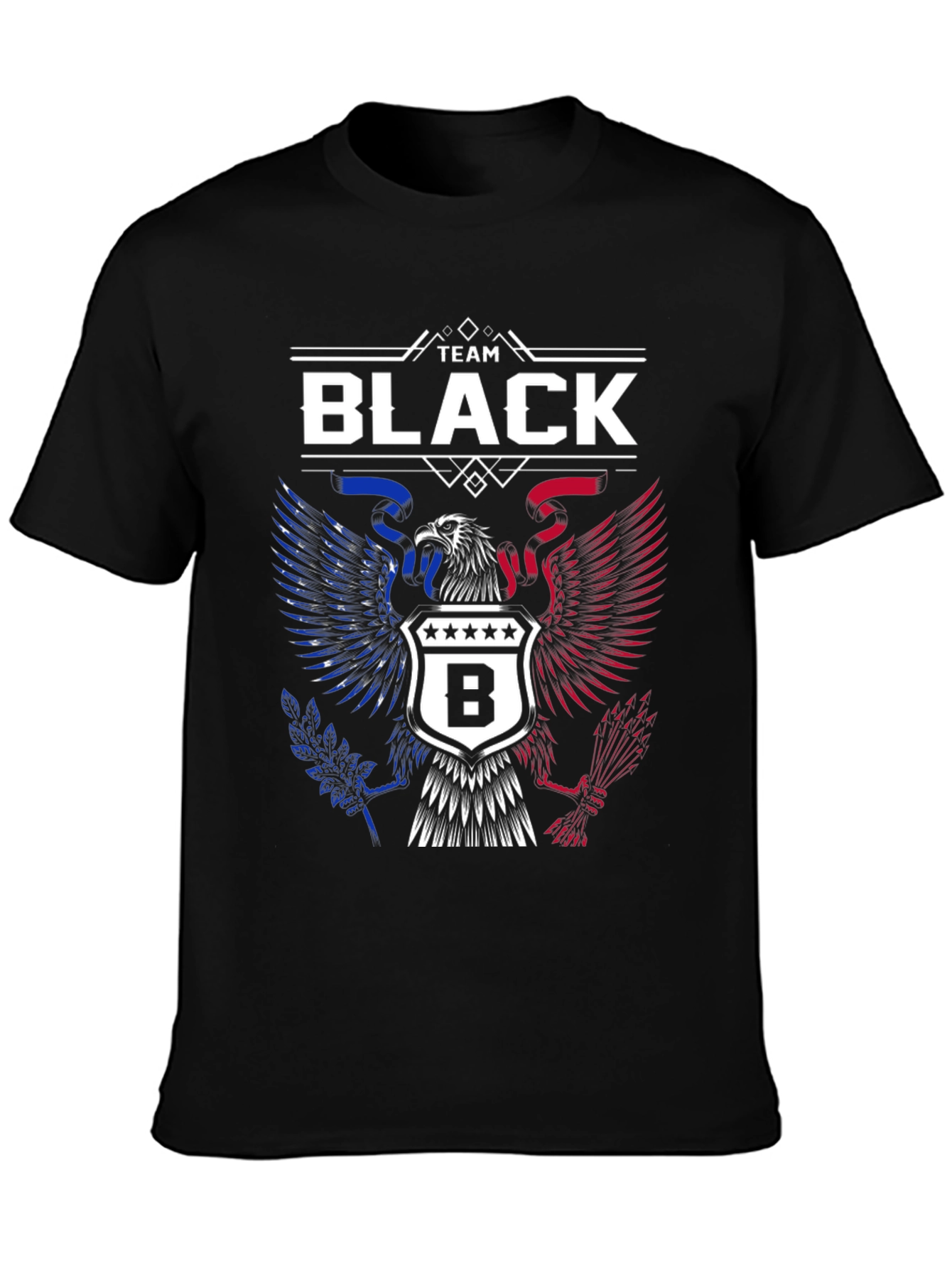 Team Black Graphic Tee - Patriotic Eagle Design