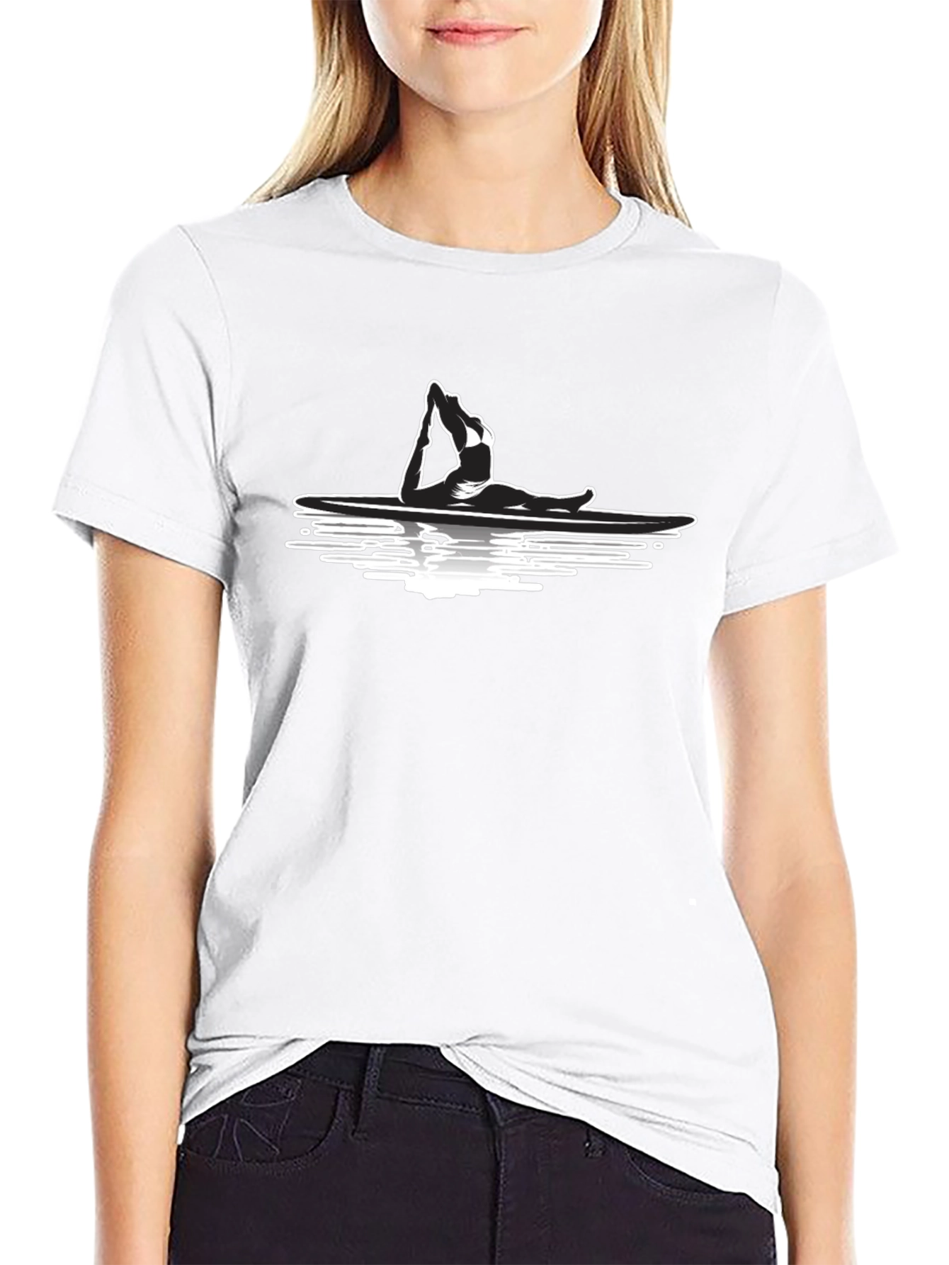 Yoga Paddle Boarding Graphic Tee - Black
