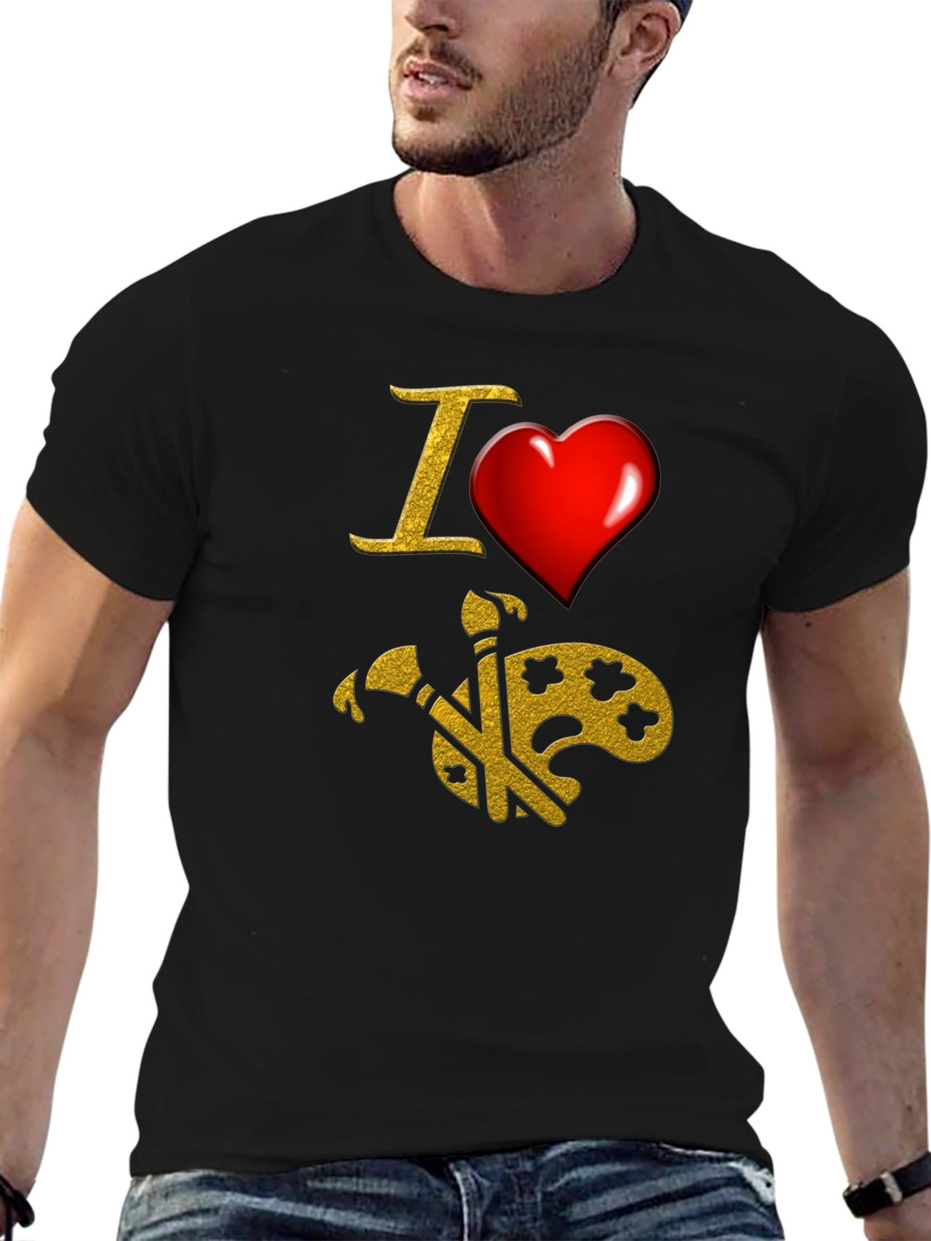 I Love Art Graphic T-Shirt - Black