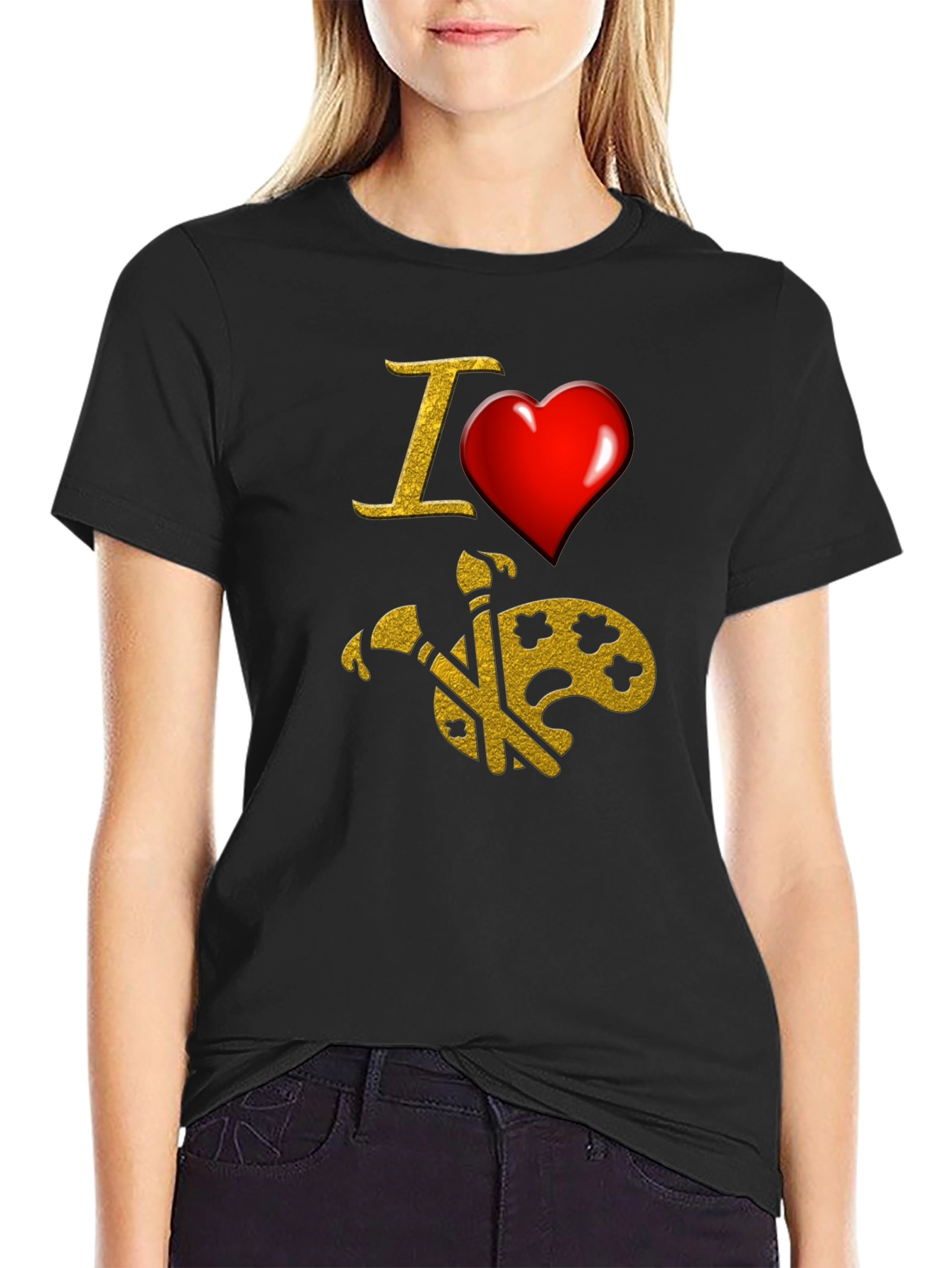 I Love Art Graphic T-Shirt - Black