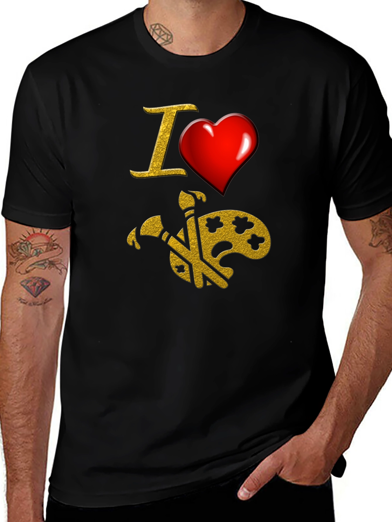 I Love Art Graphic T-Shirt - Black