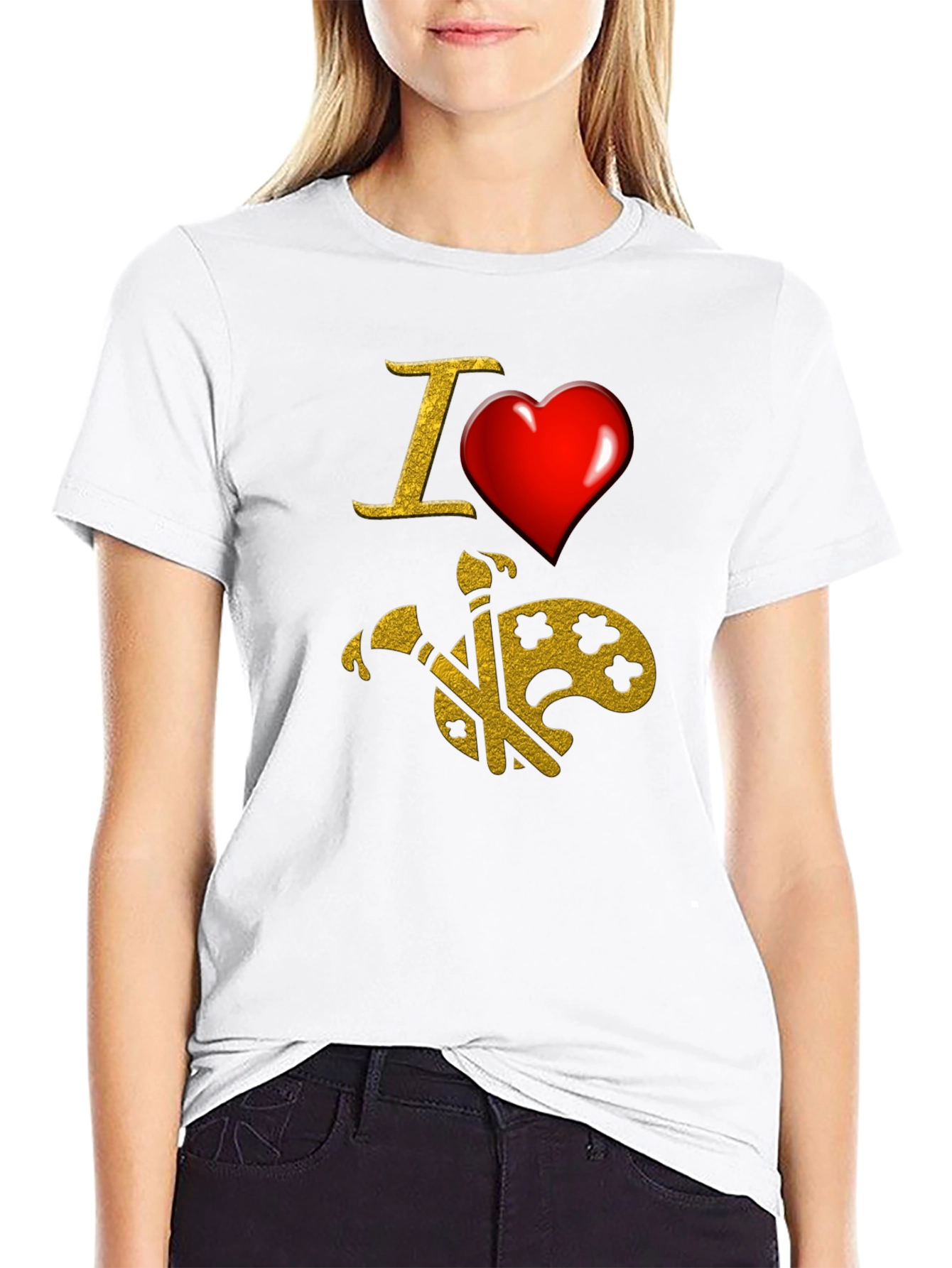 I Love Art Graphic T-Shirt - Black