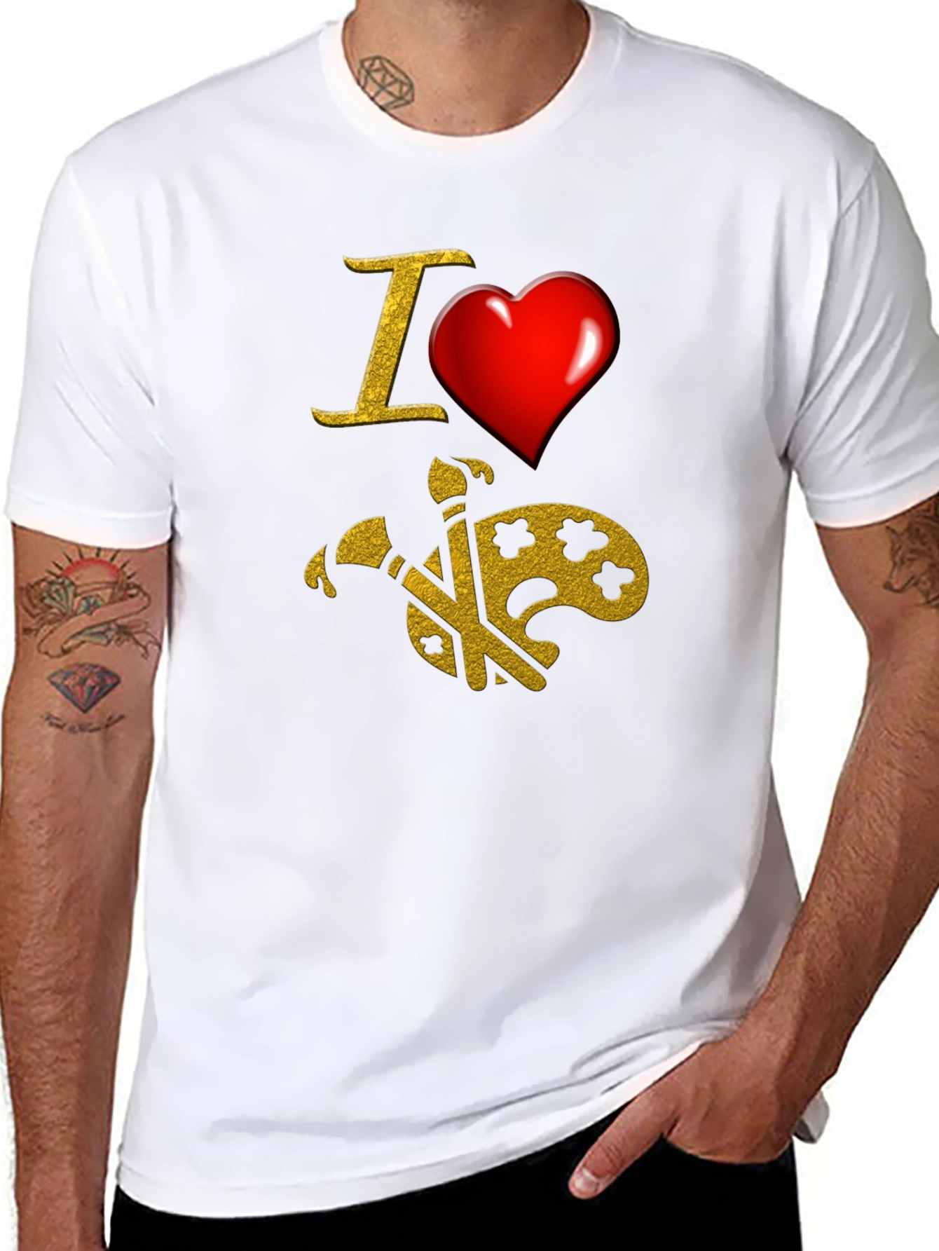 I Love Art Graphic T-Shirt - Black