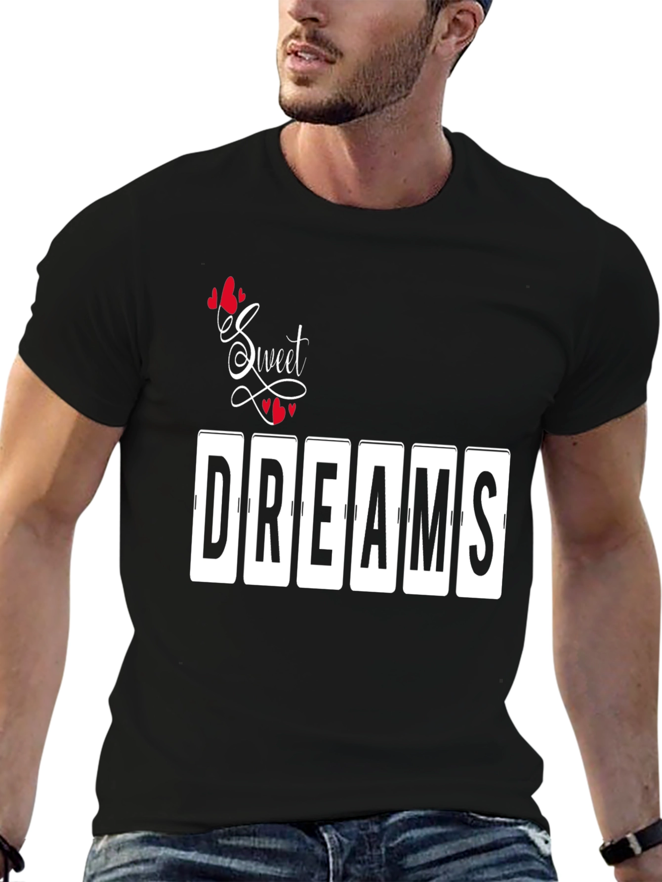 Sweet Dreams Graphic Print Tee - Black
