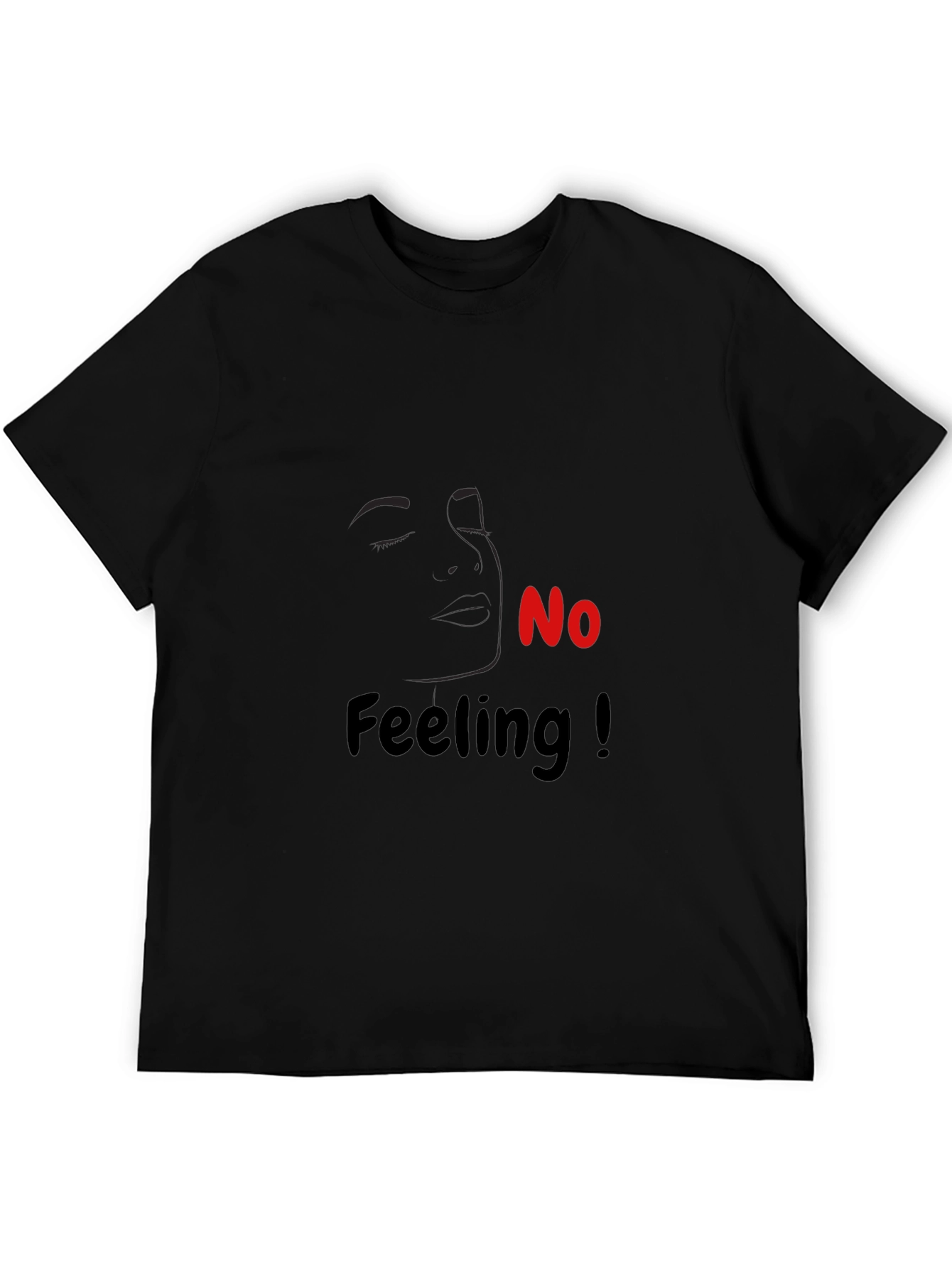 No Feeling Graphic Tee - Black Cotton Casual T-Shirt
