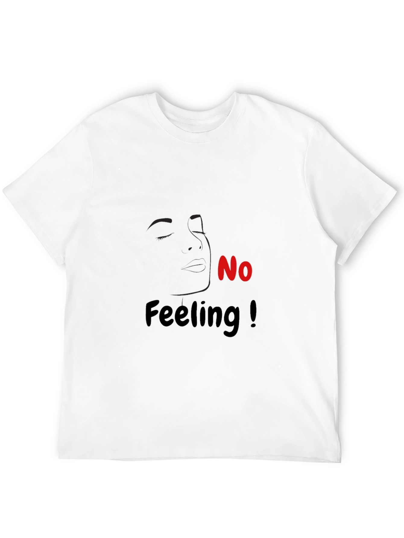 No Feeling Graphic Tee - Black Cotton Casual T-Shirt