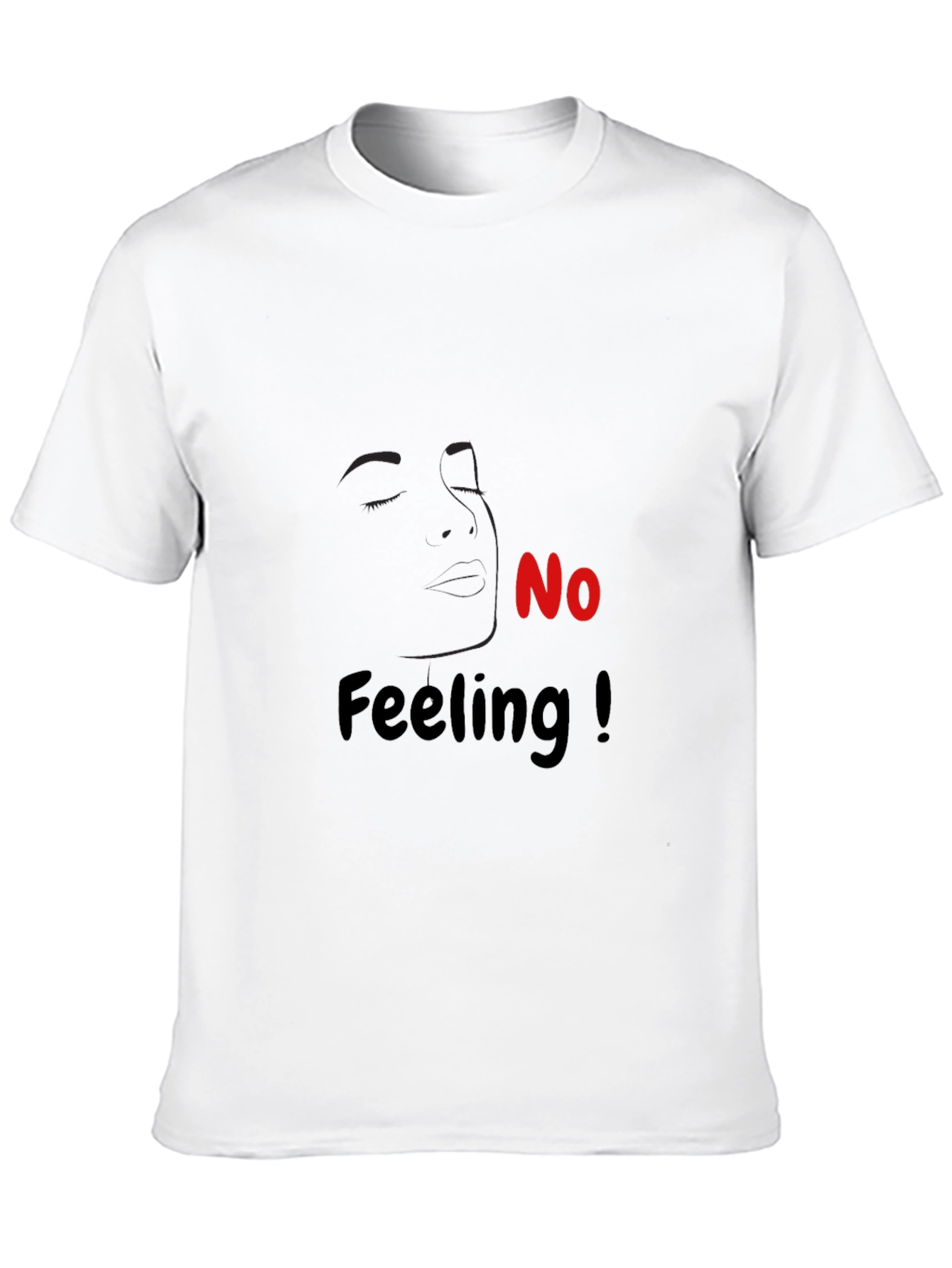 No Feeling Graphic Tee - Black Cotton Casual T-Shirt