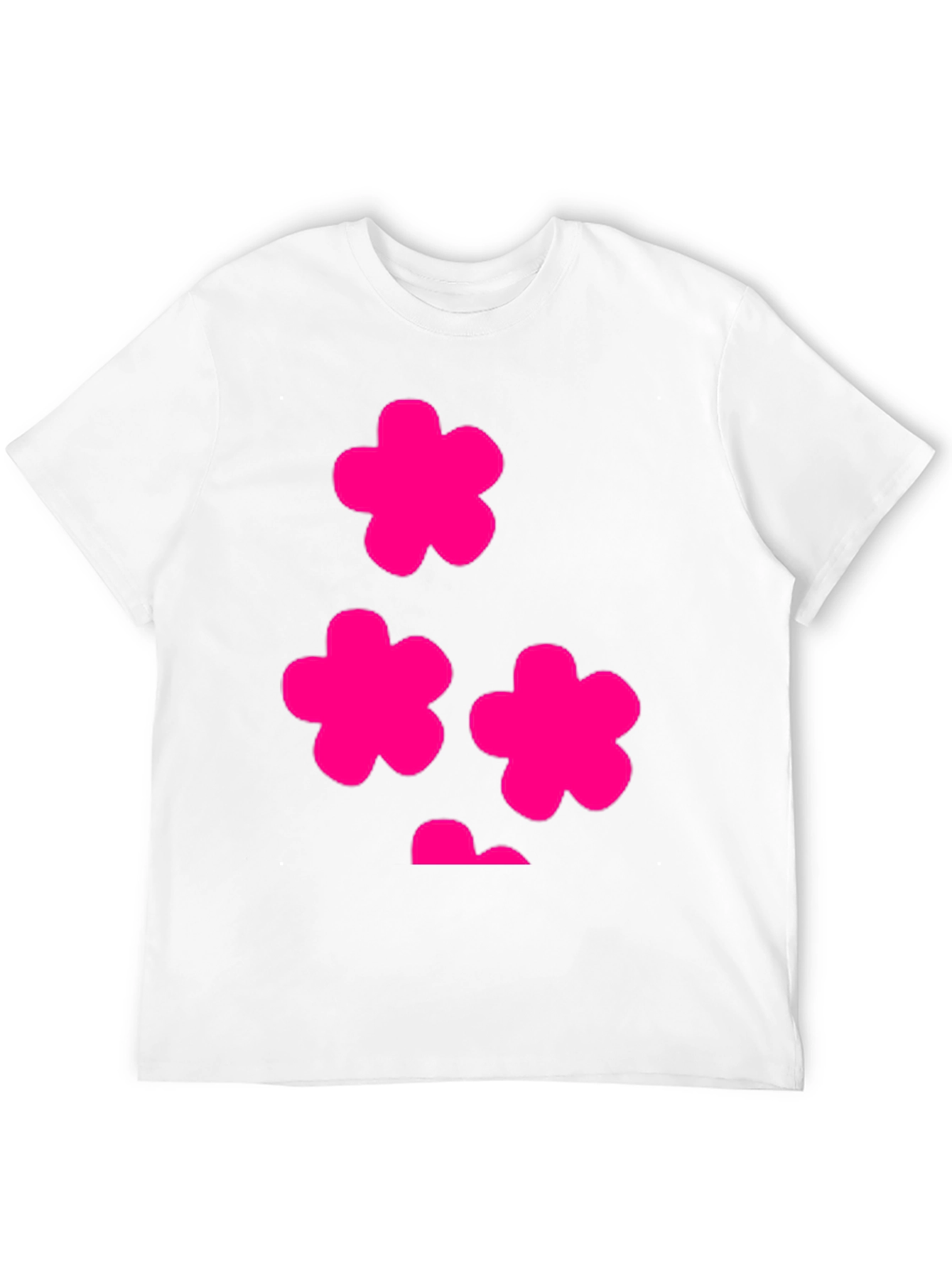 Pink Flowers Graphic Tee - Stylish Black T-Shirt
