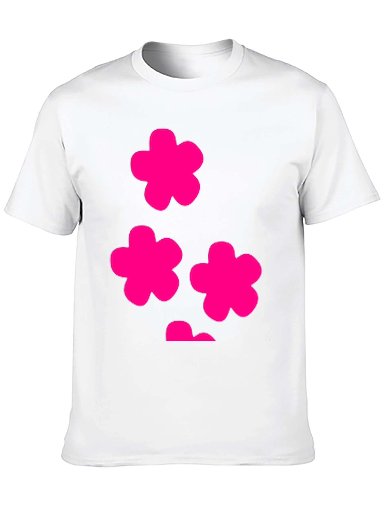 Pink Flowers Graphic Tee - Stylish Black T-Shirt