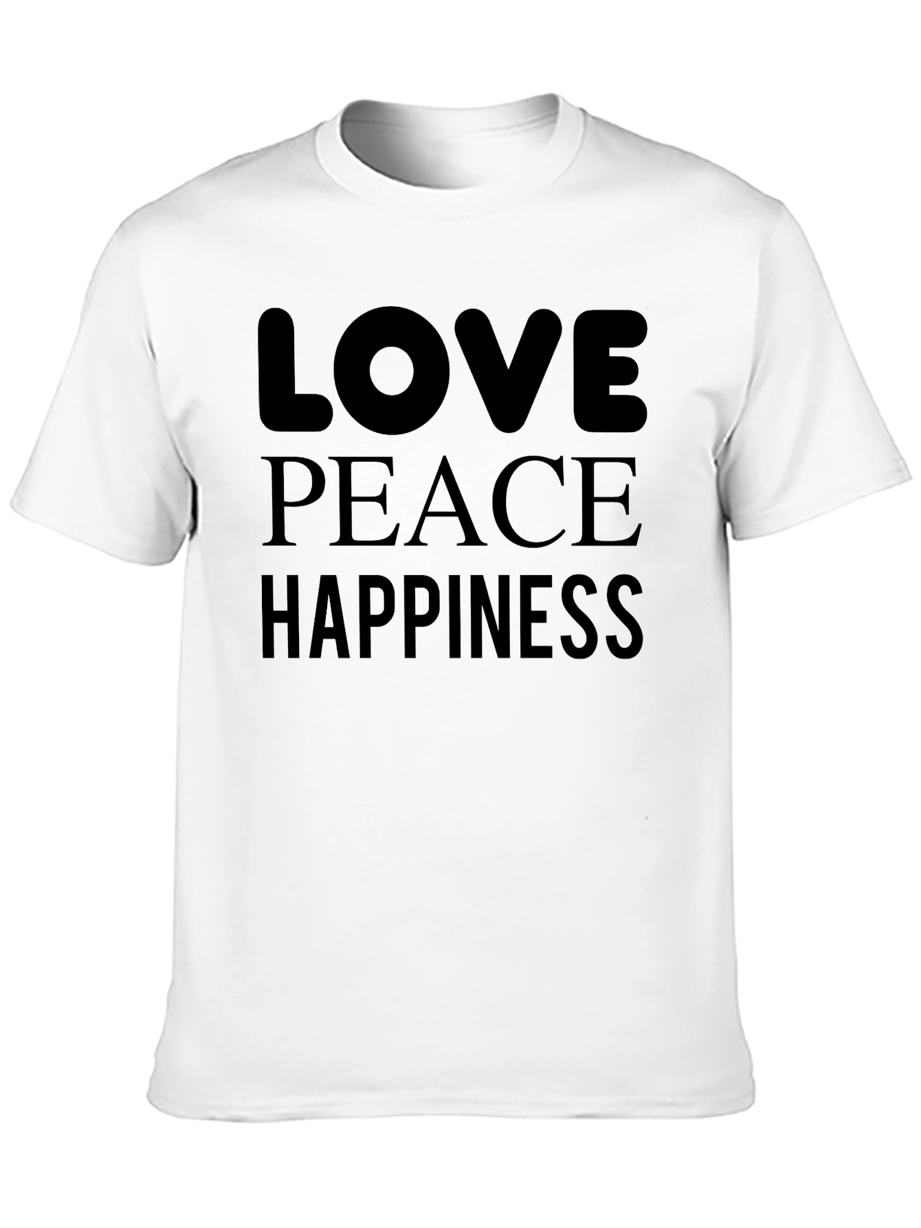 Love Peace Happiness Black Graphic Tee