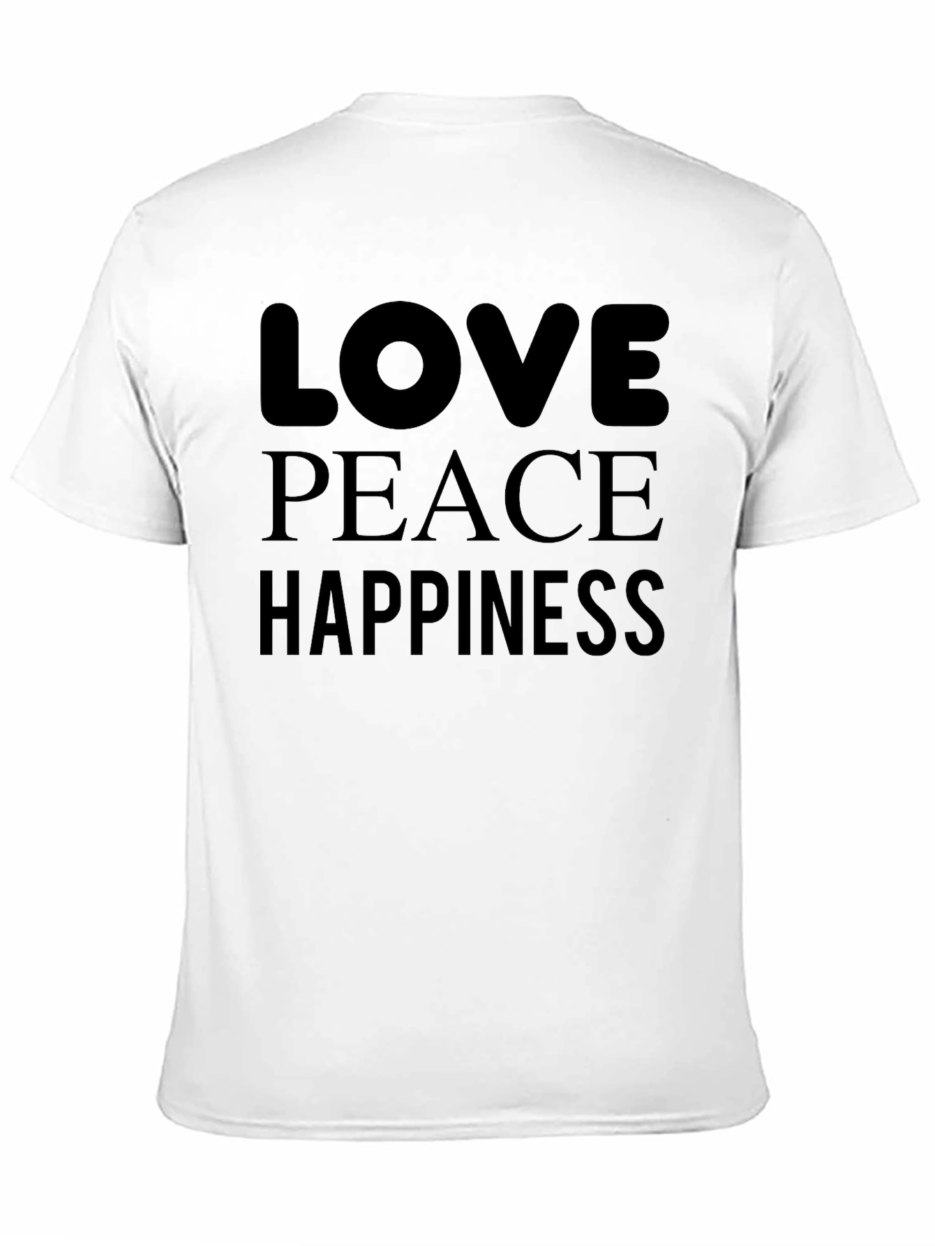 Love Peace Happiness Black Graphic Tee