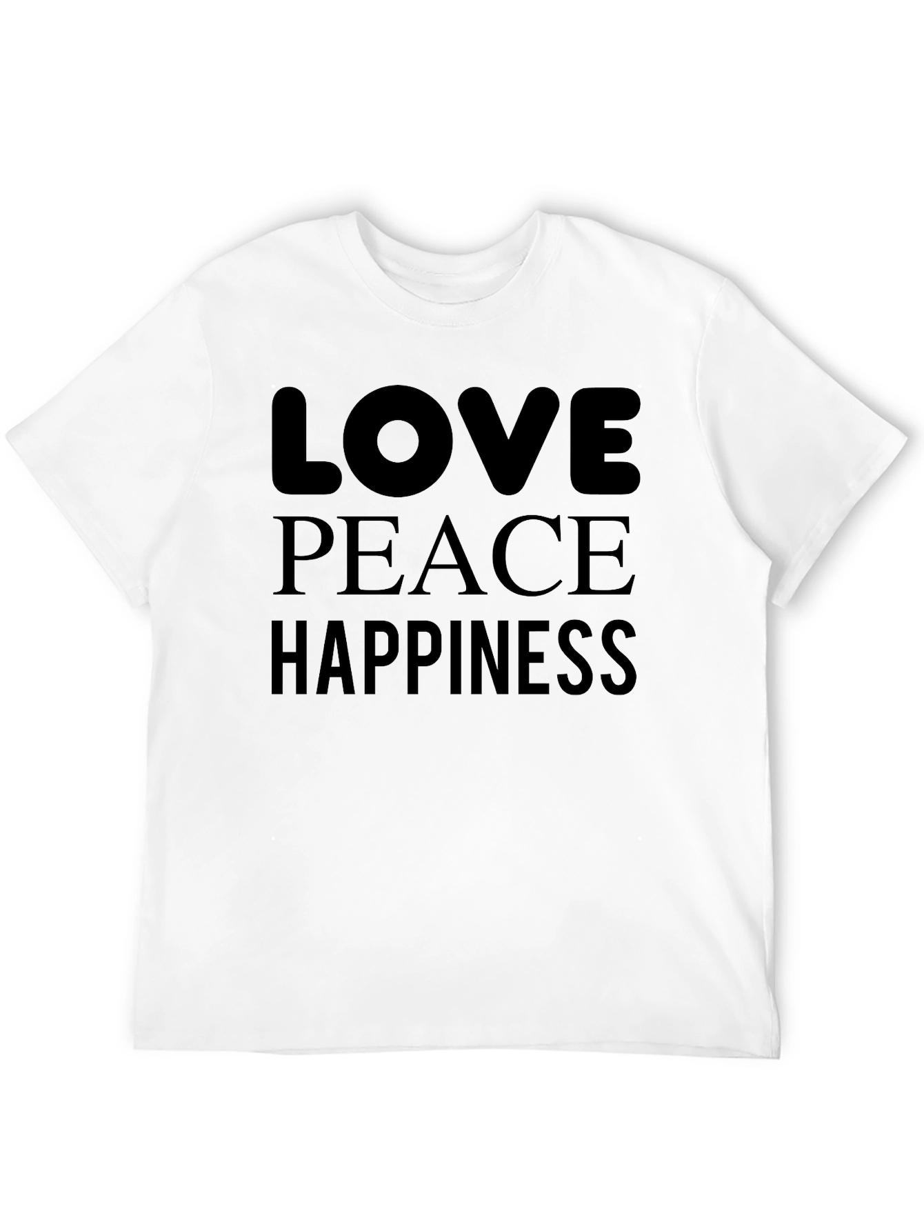 Love Peace Happiness Black Graphic Tee