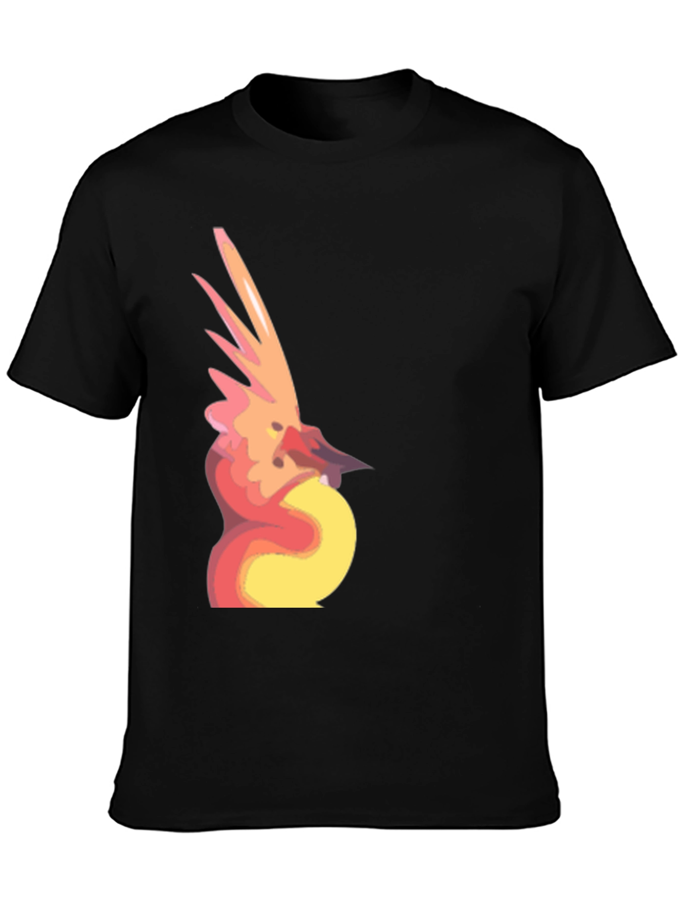 Abstract Bird Graphic Black T-Shirt