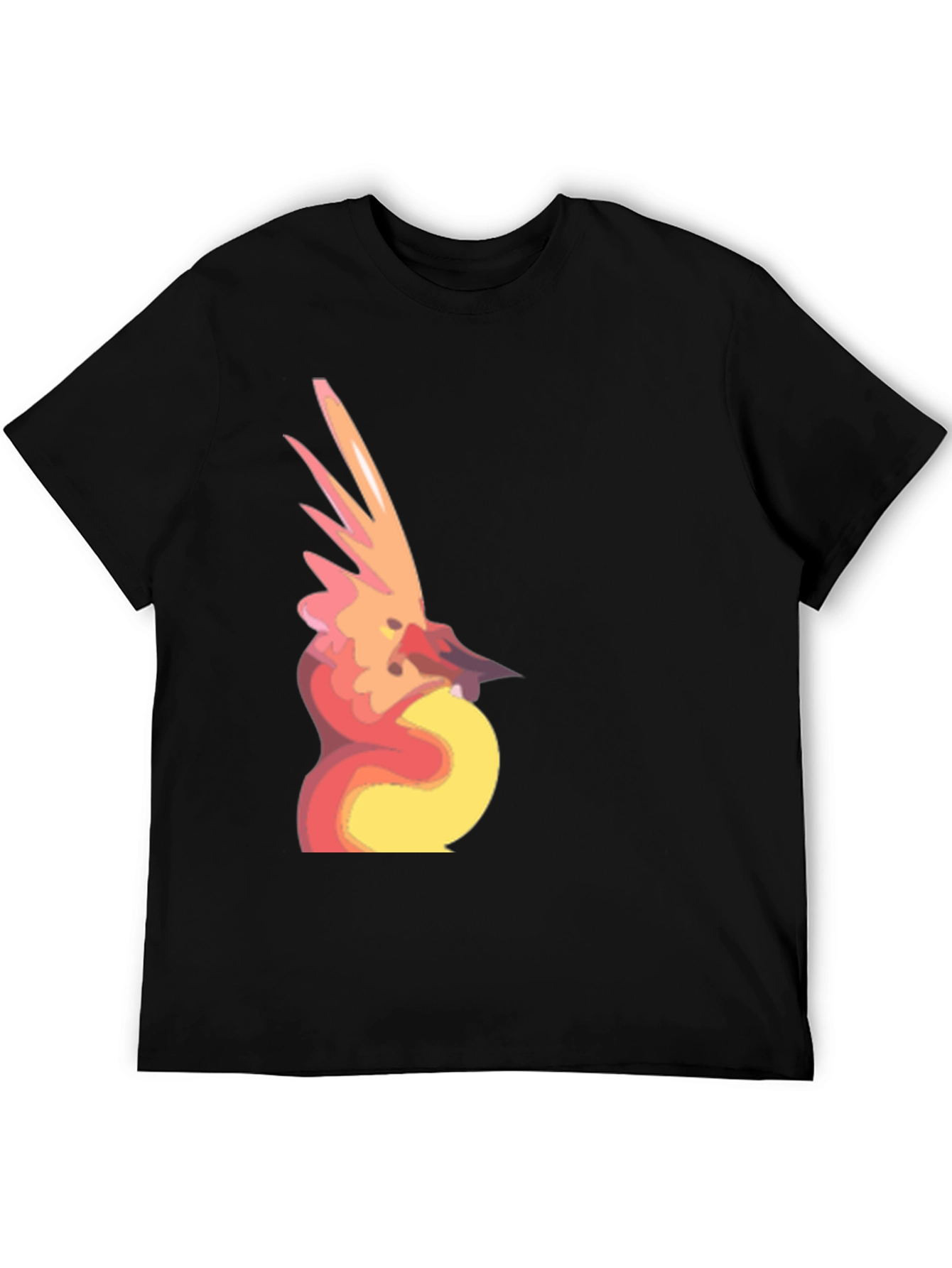 Abstract Bird Graphic Black T-Shirt