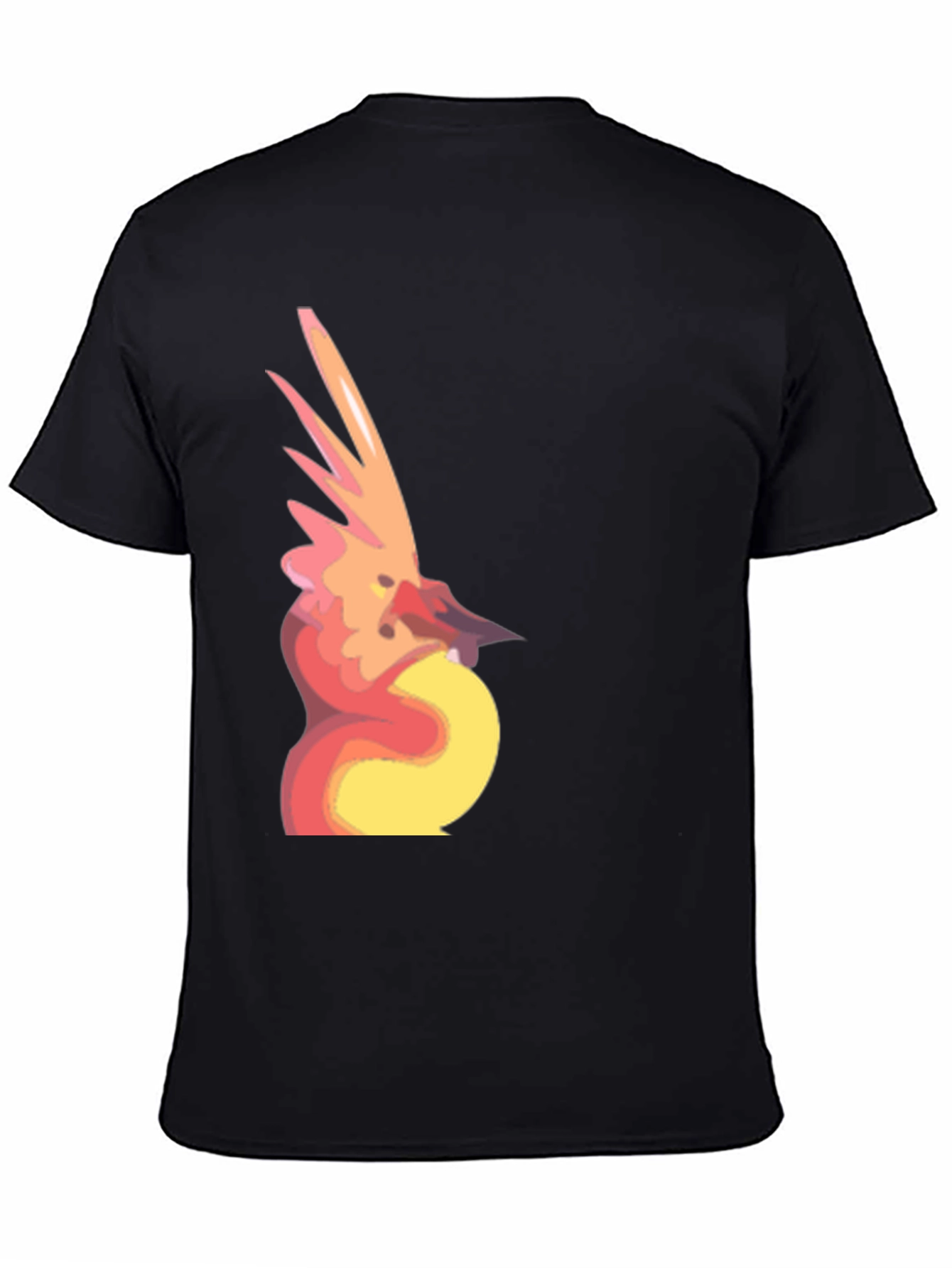 Abstract Bird Graphic Black T-Shirt