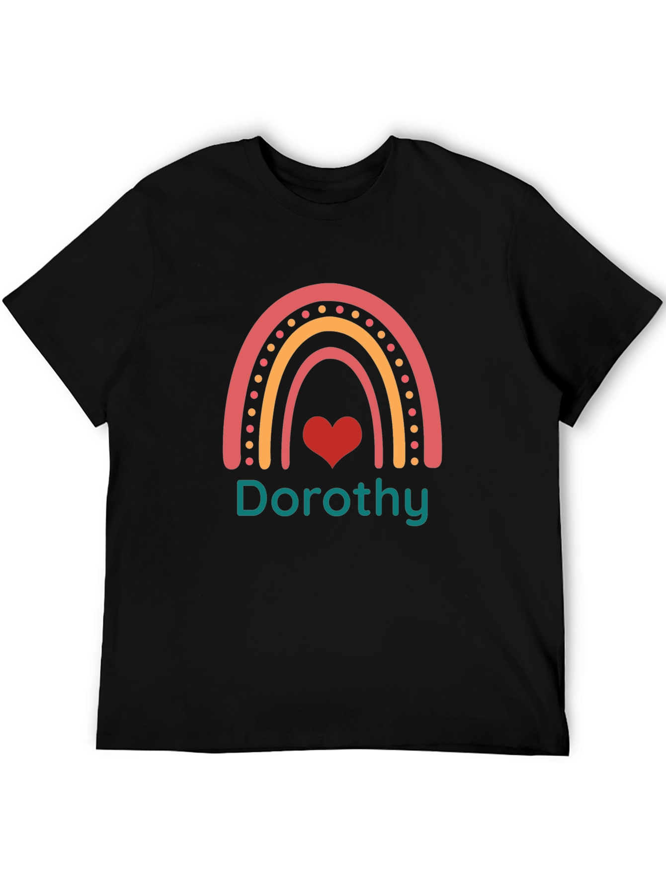 Dorothy Rainbow Graphic Tee - Trendy Black T-Shirt