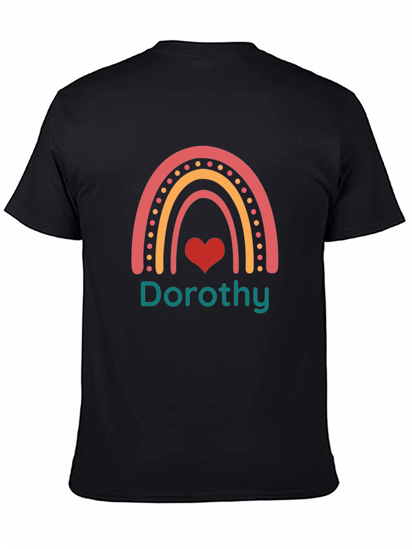 Dorothy Rainbow Graphic Tee - Trendy Black T-Shirt