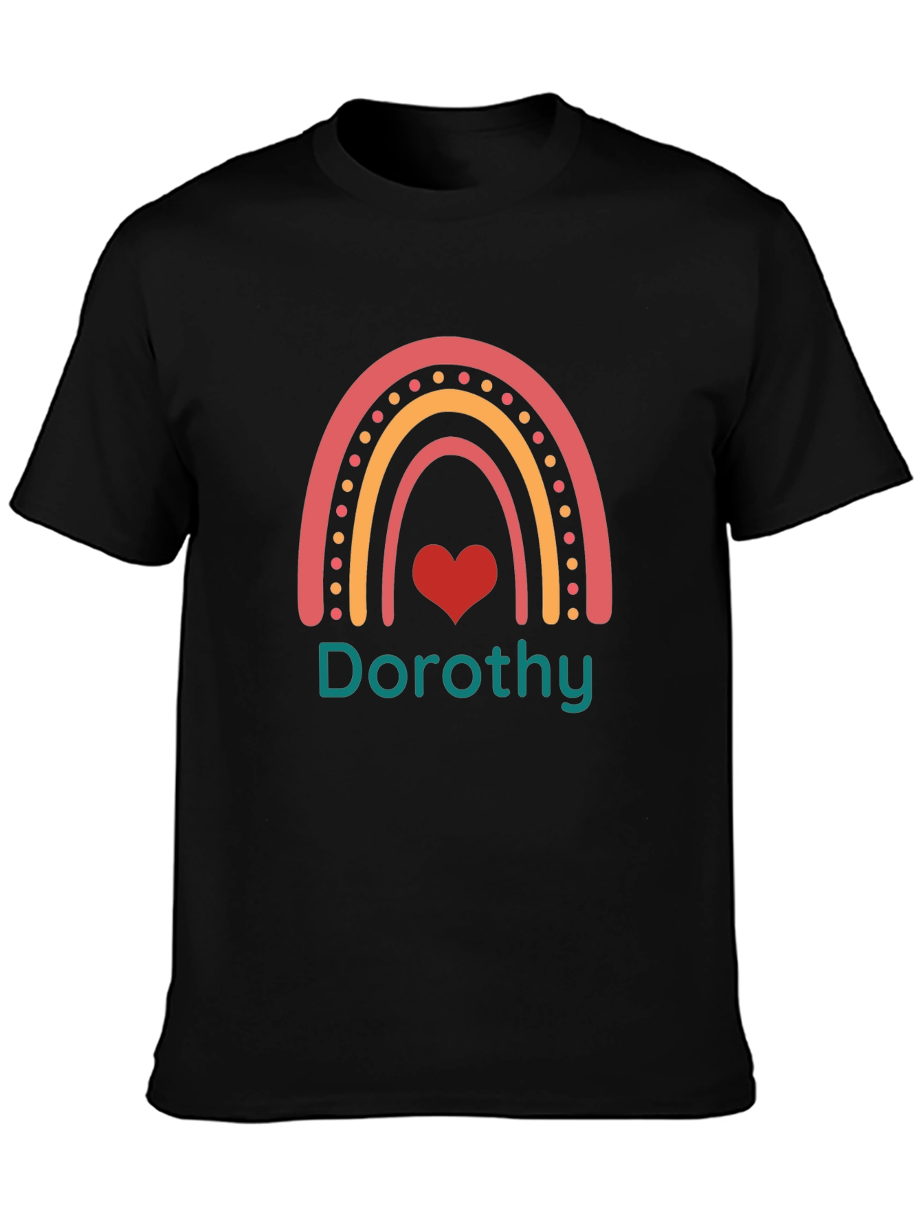 Dorothy Rainbow Graphic Tee - Trendy Black T-Shirt