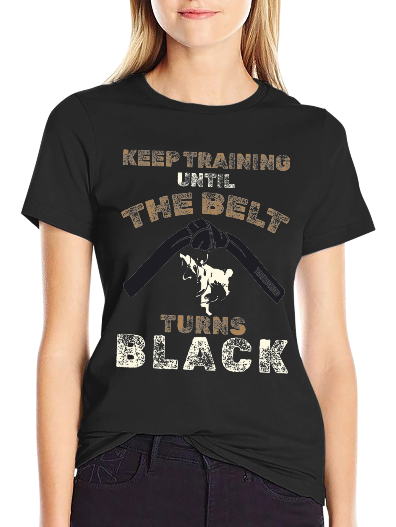 Taekwondo Black Belt T-Shirt - Keep Training