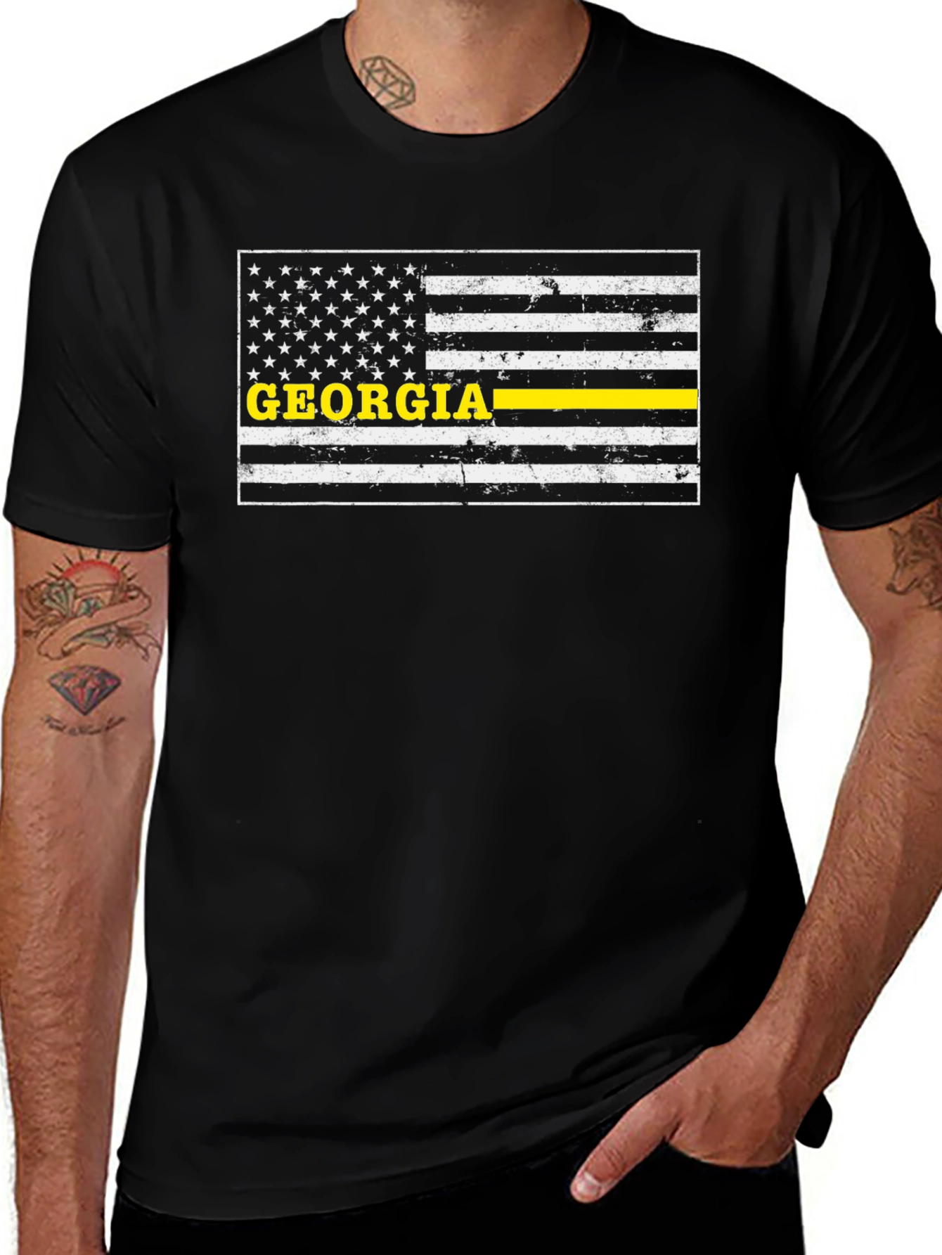 Georgia Thin Yellow Line Flag T-Shirt