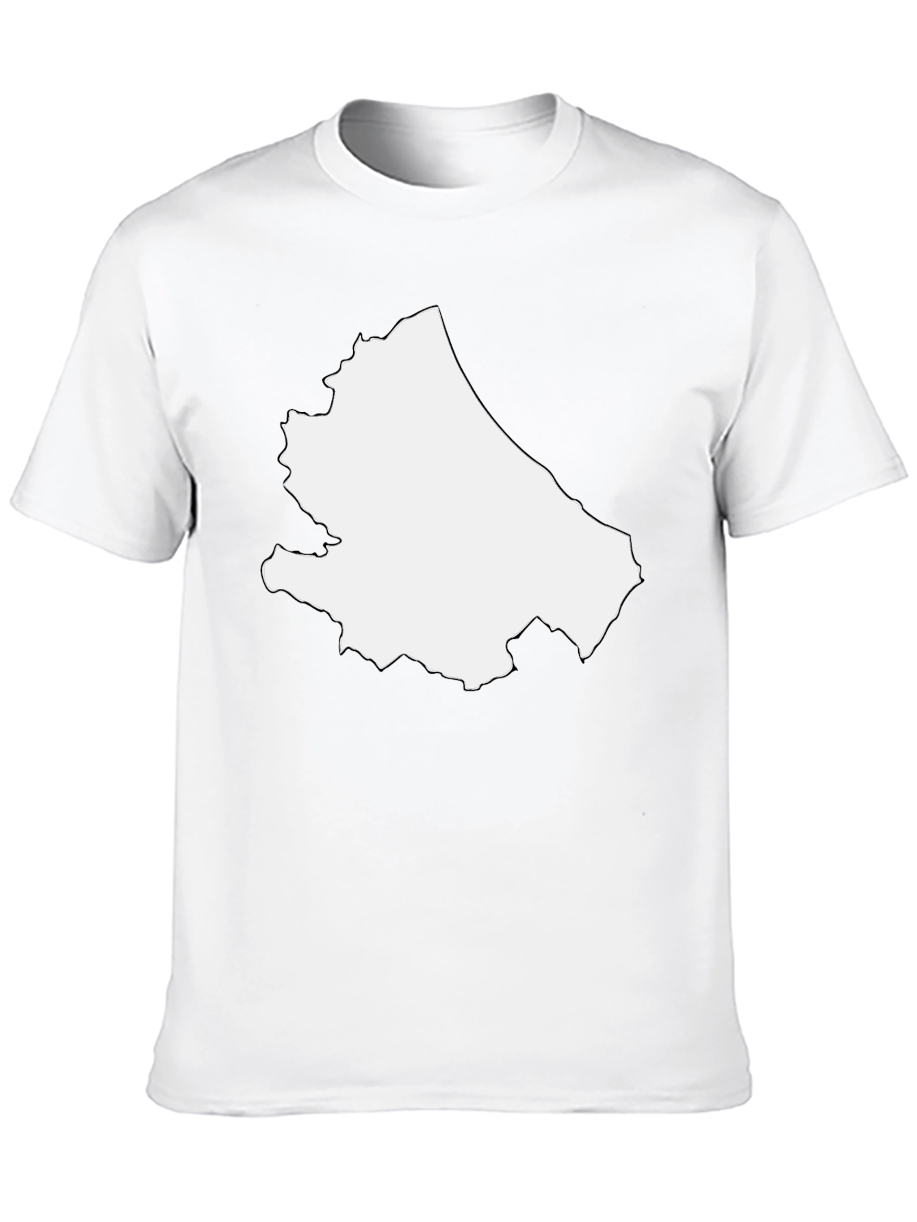Abstract White Shape on Black Tee