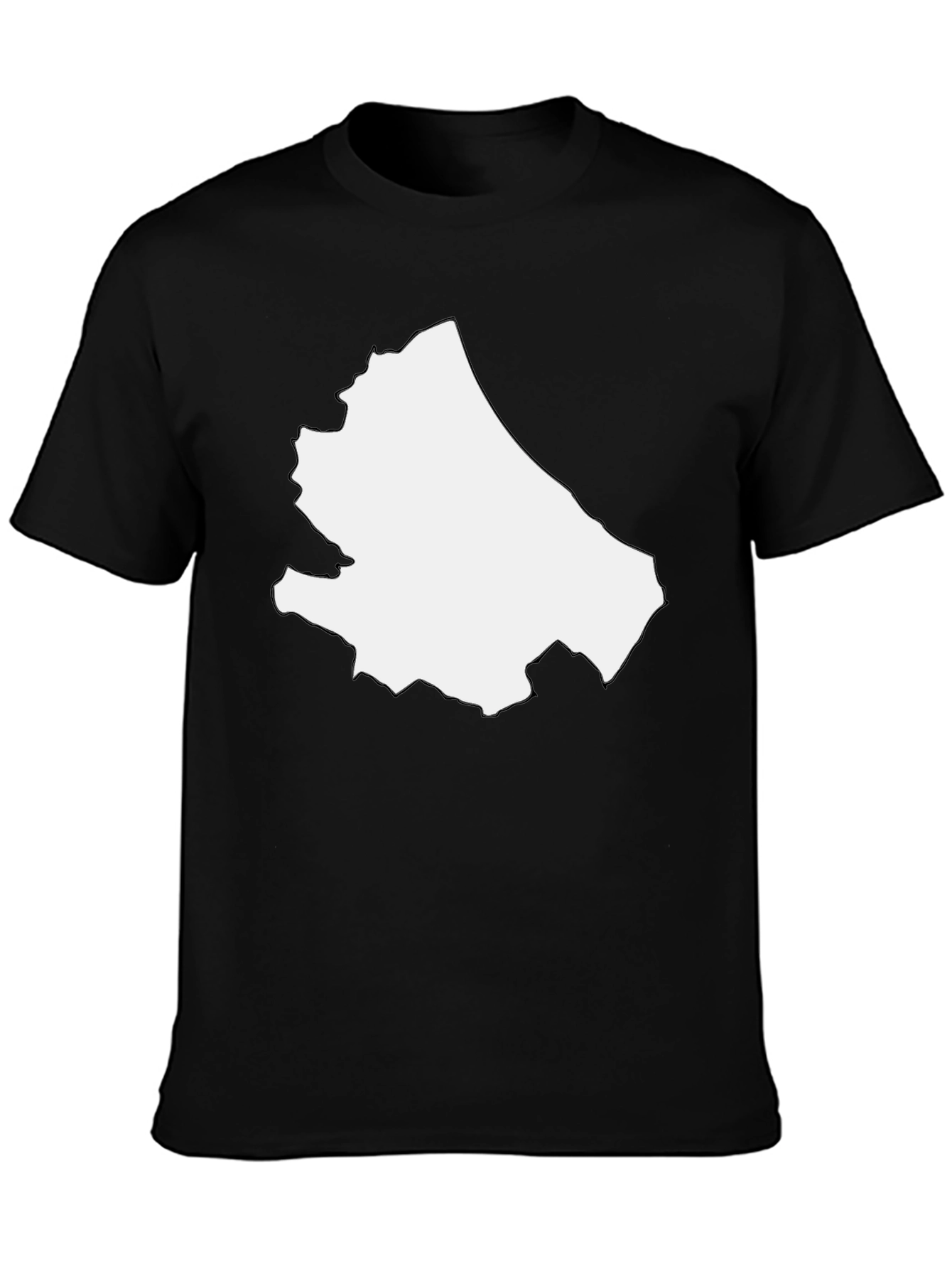 Abstract White Shape on Black Tee