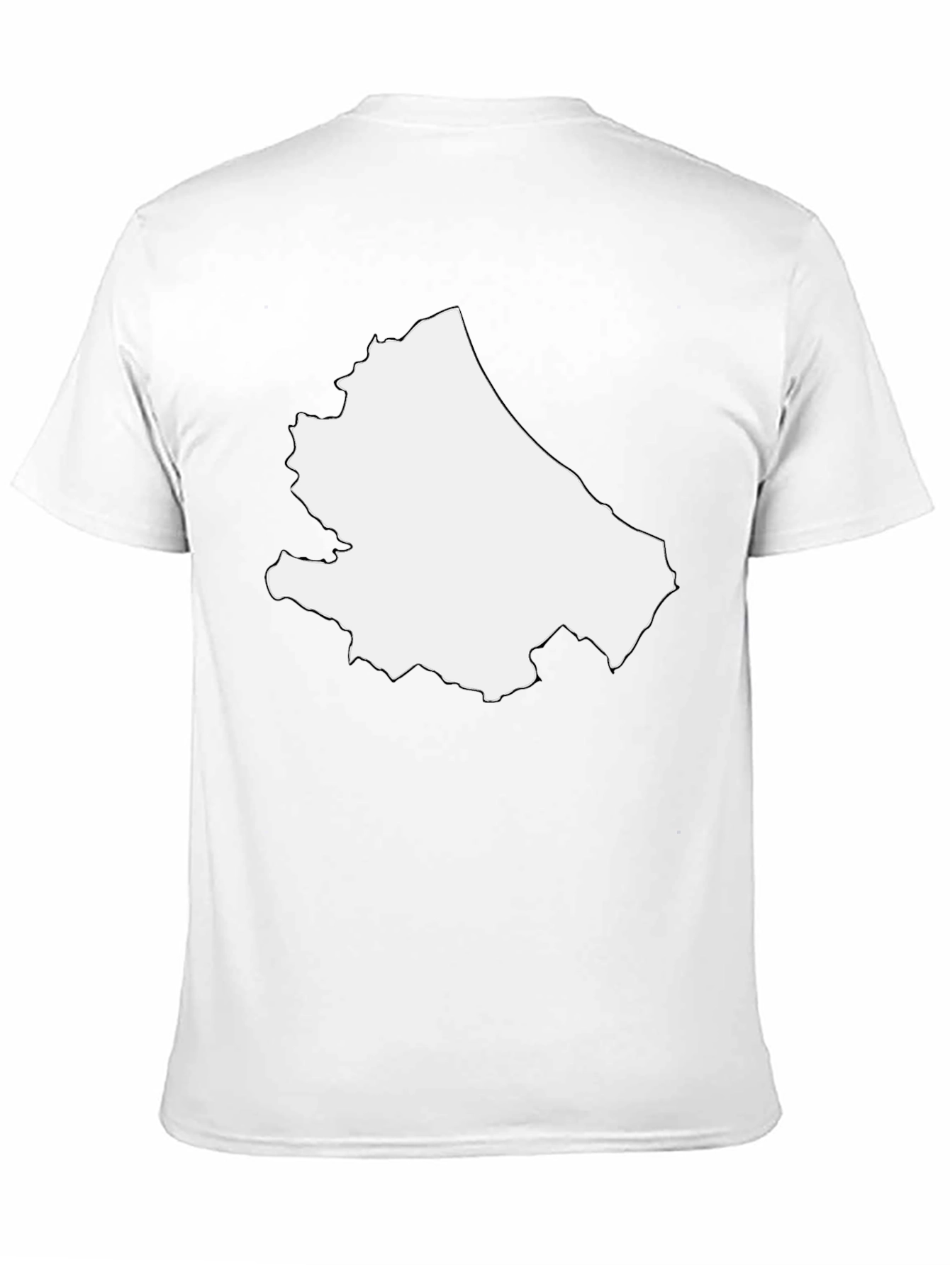 Abstract White Shape on Black Tee
