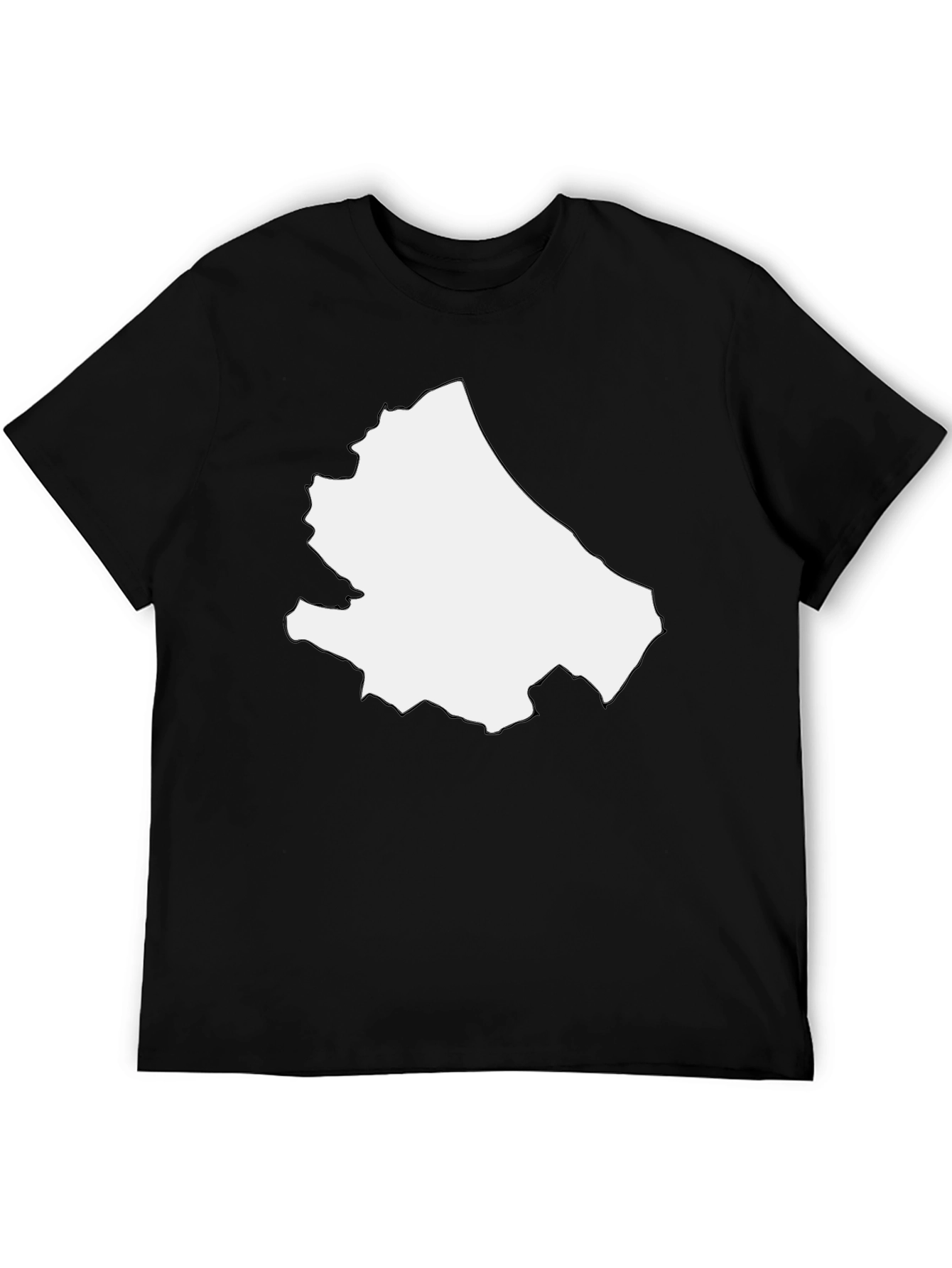Abstract White Shape on Black Tee