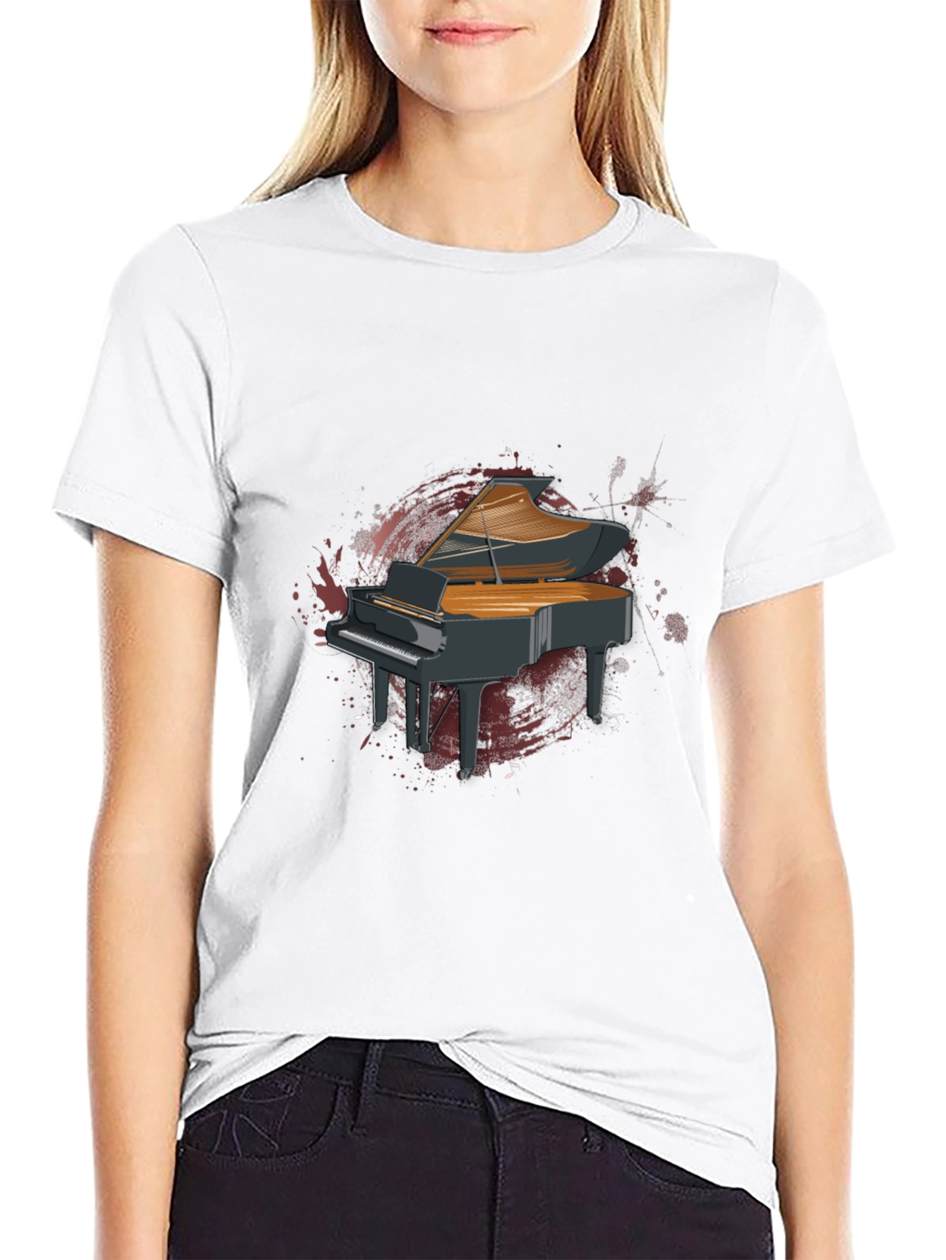 Grand Piano Graphic T-Shirt - Music Lover Tee