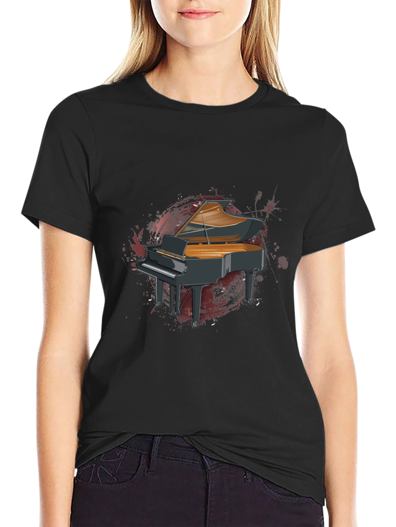 Grand Piano Graphic T-Shirt - Music Lover Tee
