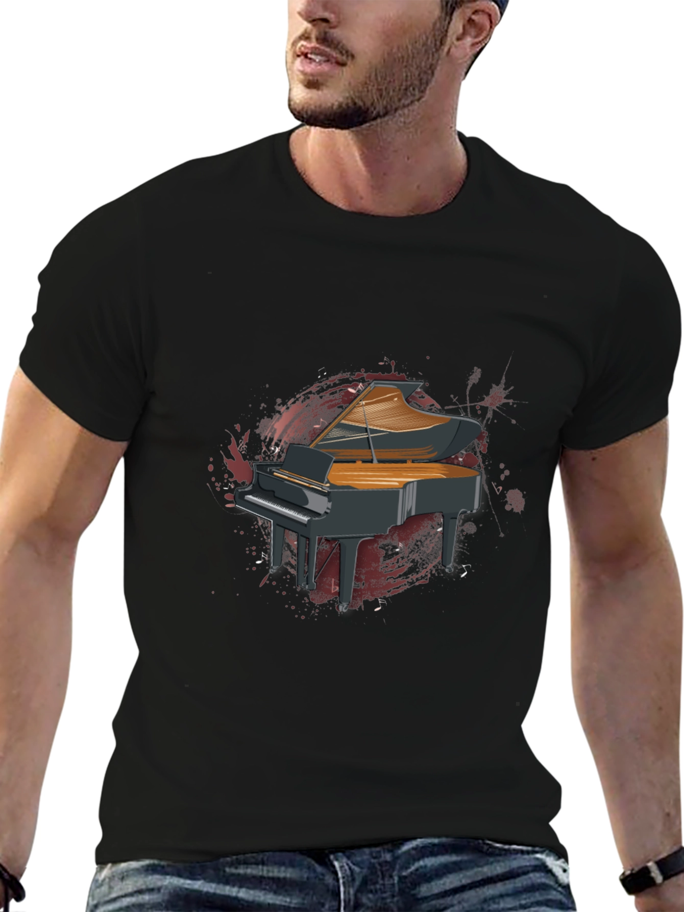 Grand Piano Graphic T-Shirt - Music Lover Tee