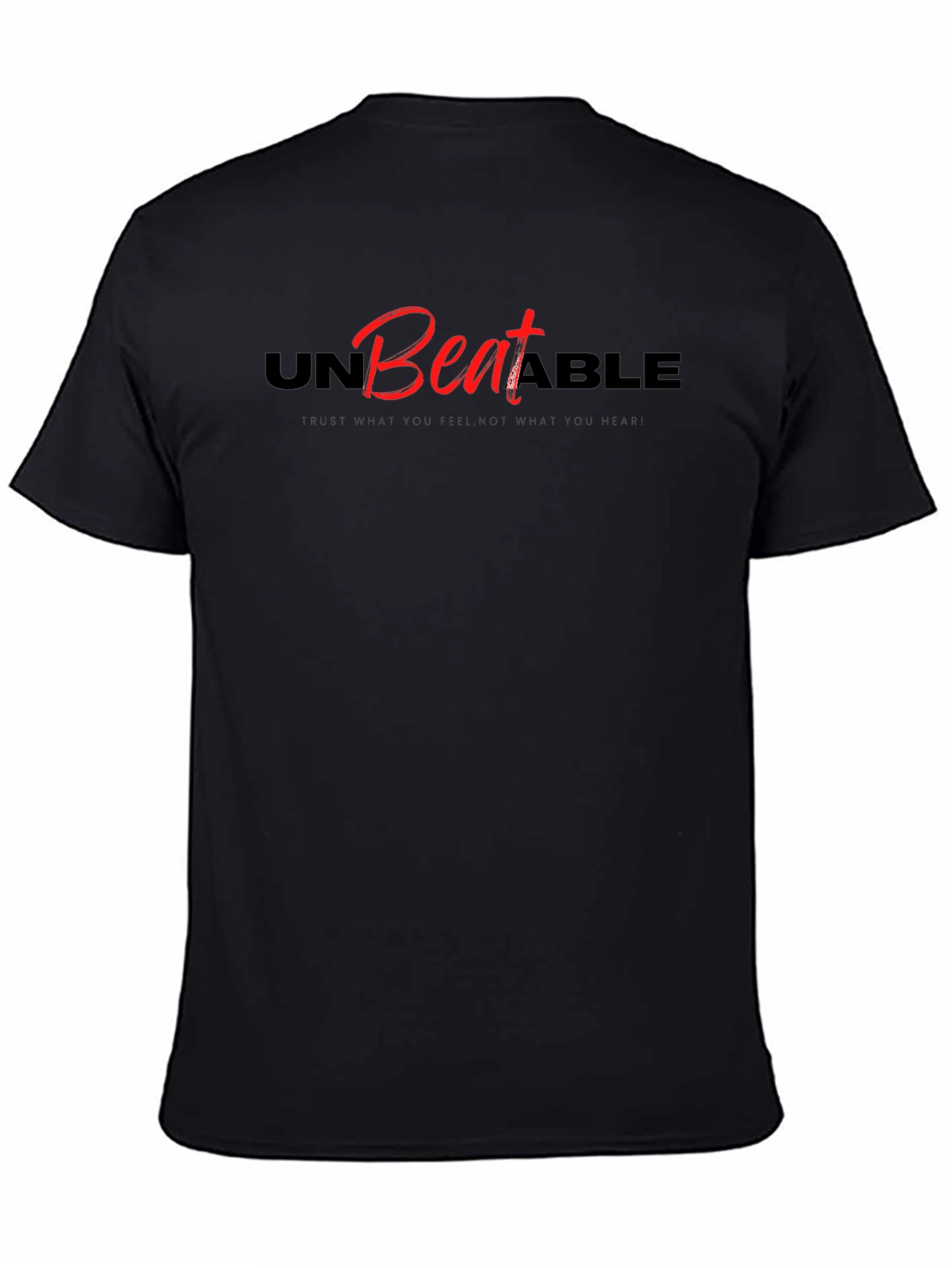 Unbeatable Graphic Tee - Black Casual T-Shirt