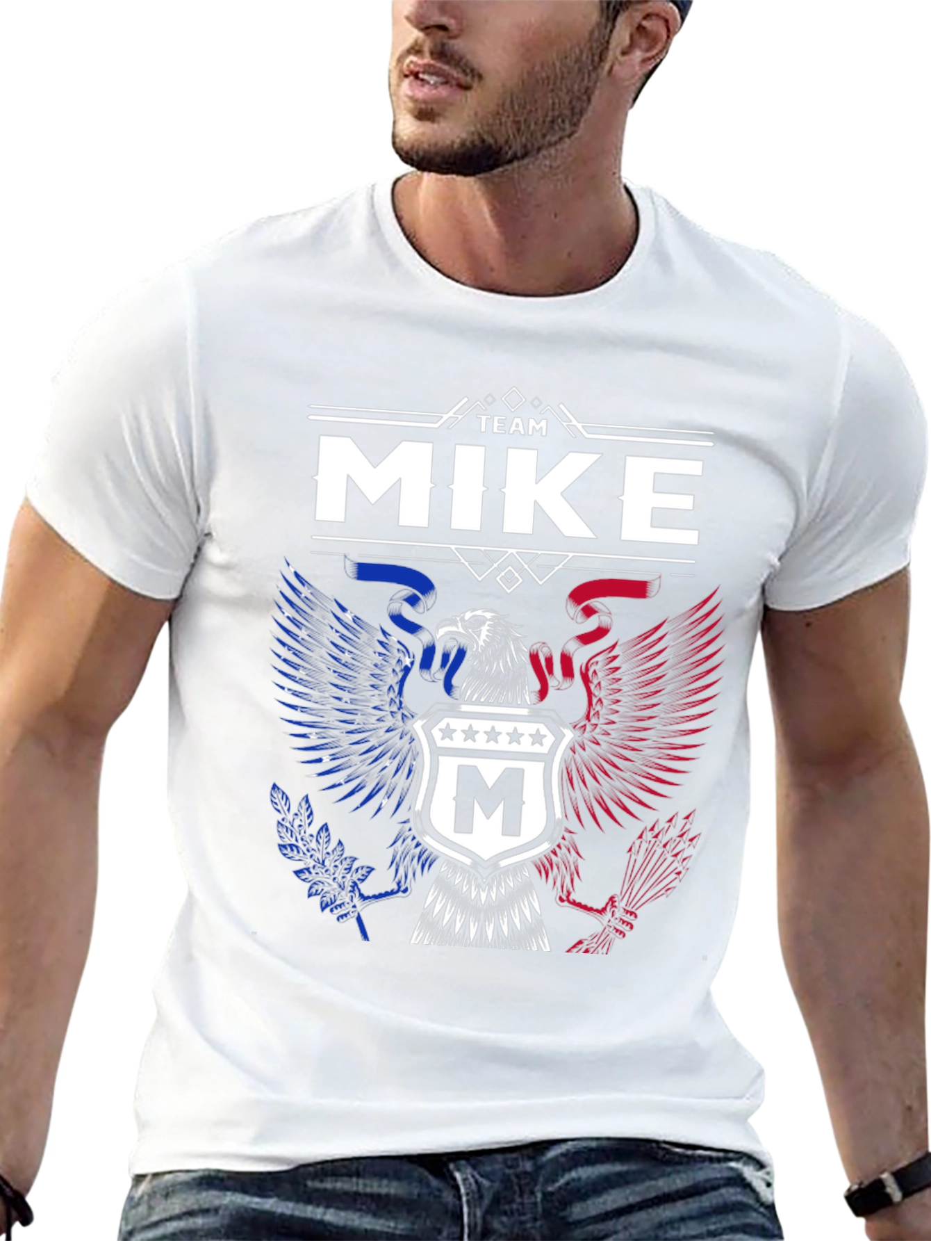 Team Mike Patriotic Eagle T-Shirt - Black