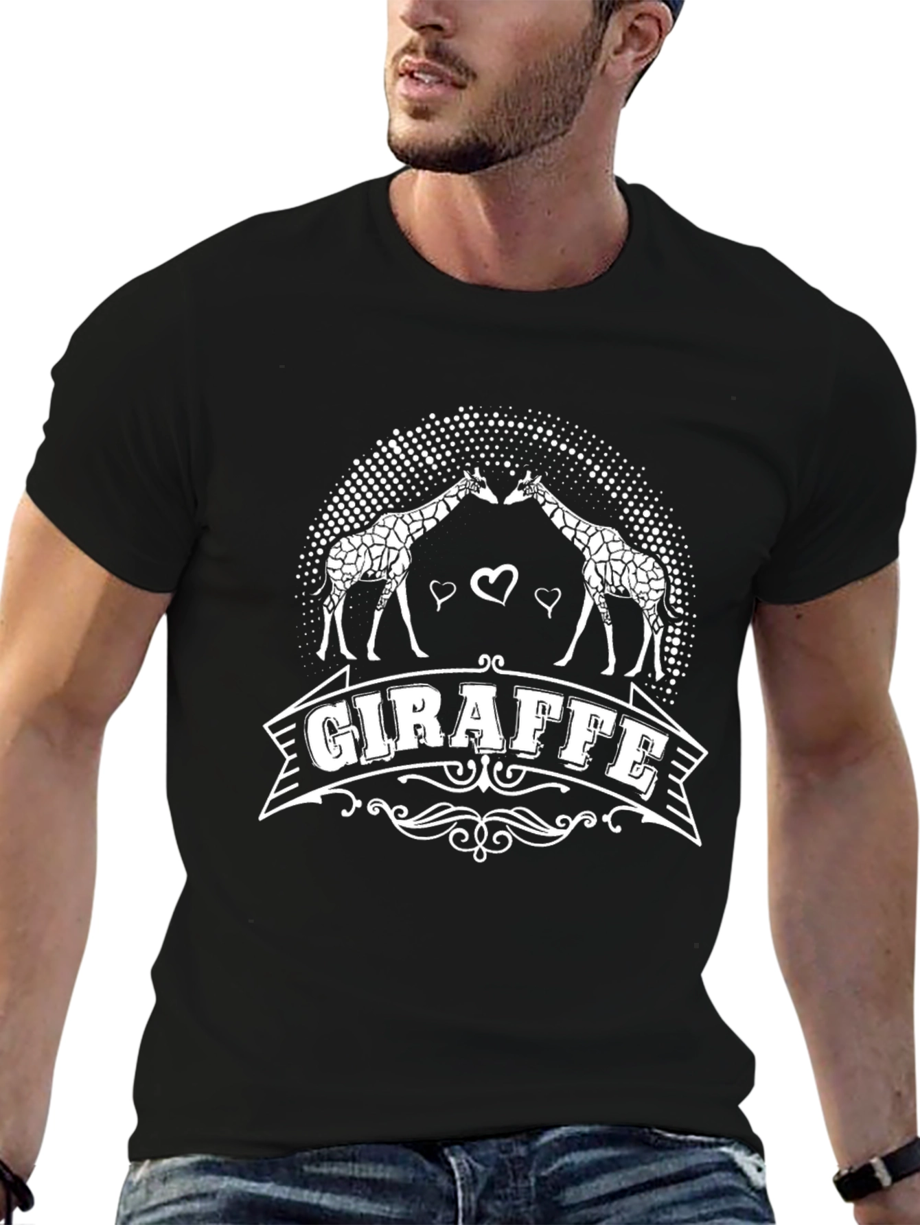 Giraffe Lover Tee - Stylish Black Cotton T-Shirt