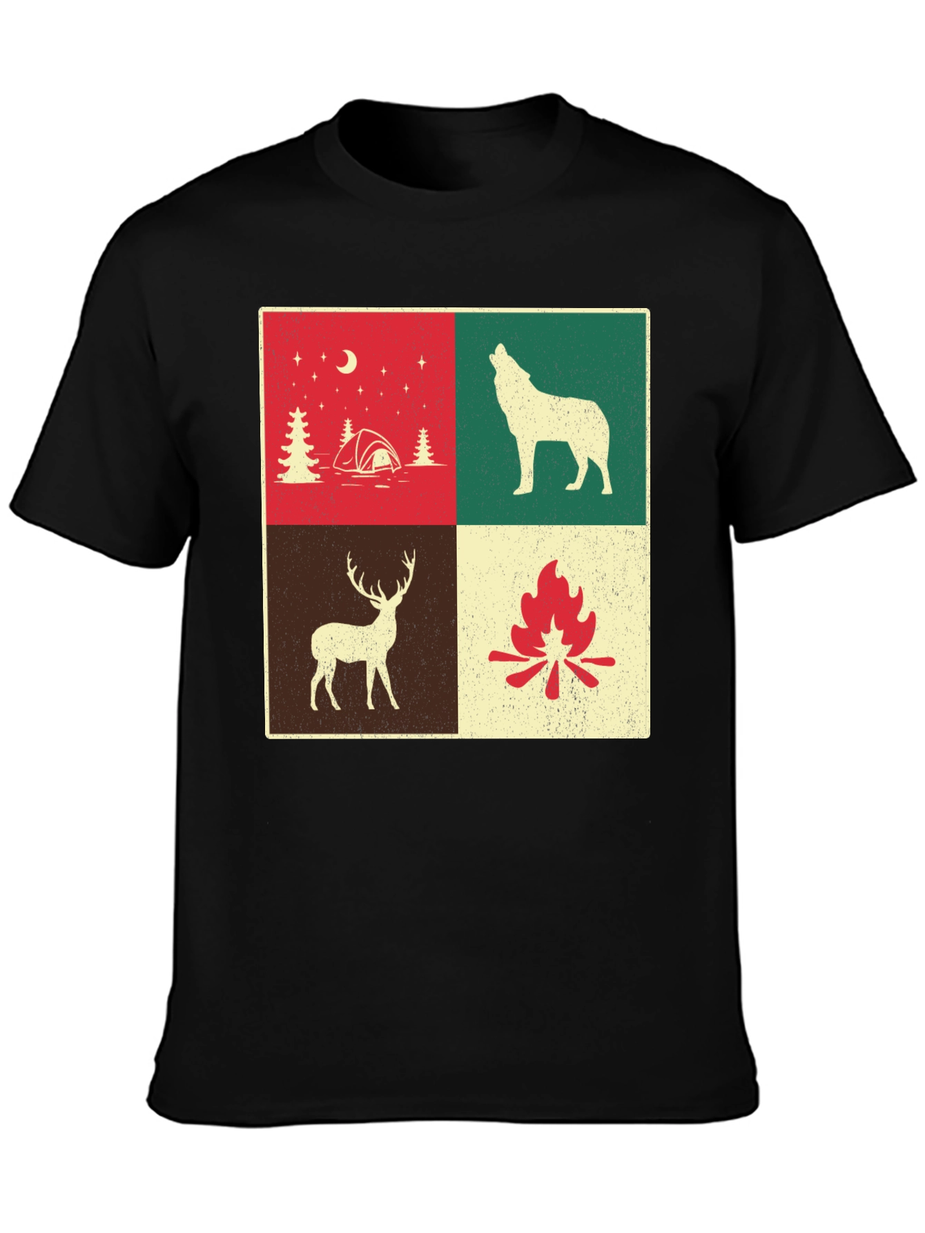 Camping Scene Graphic T-Shirt