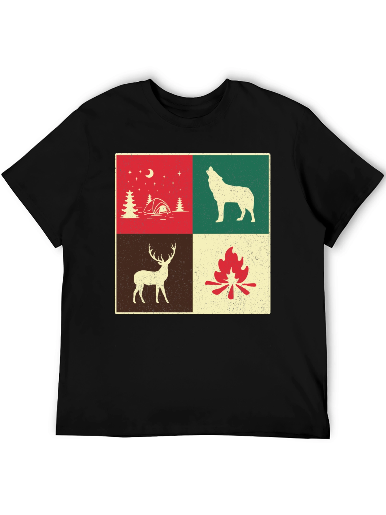 Camping Scene Graphic T-Shirt