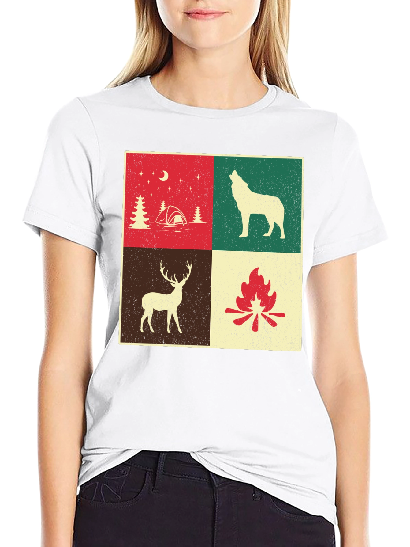 Camping Scene Graphic T-Shirt