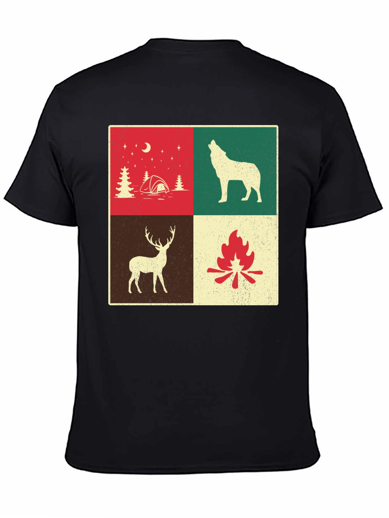 Camping Scene Graphic T-Shirt