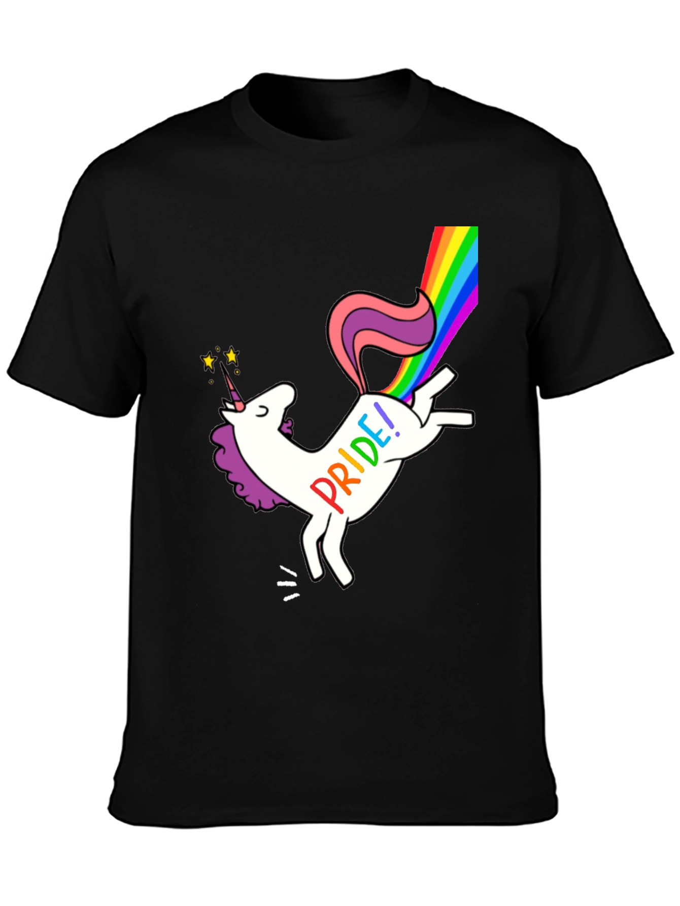 Pride Unicorn Graphic Tee - Black