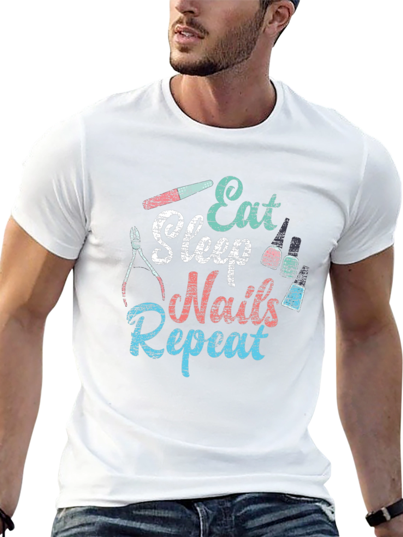 Eat Sleep Nails Repeat T-Shirt - Manicure Lover Tee