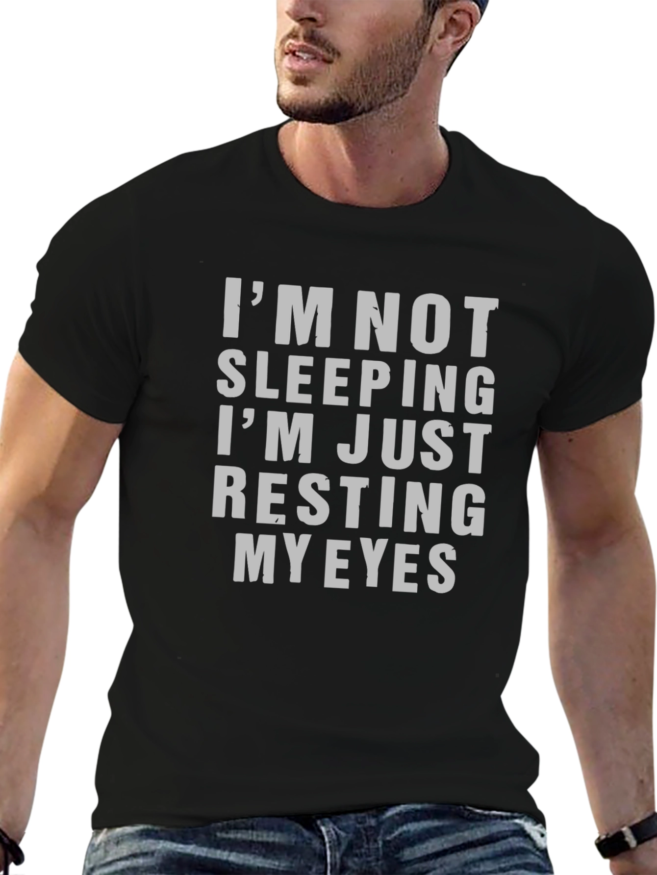Im Not Sleeping Mens Graphic Tee - Black
