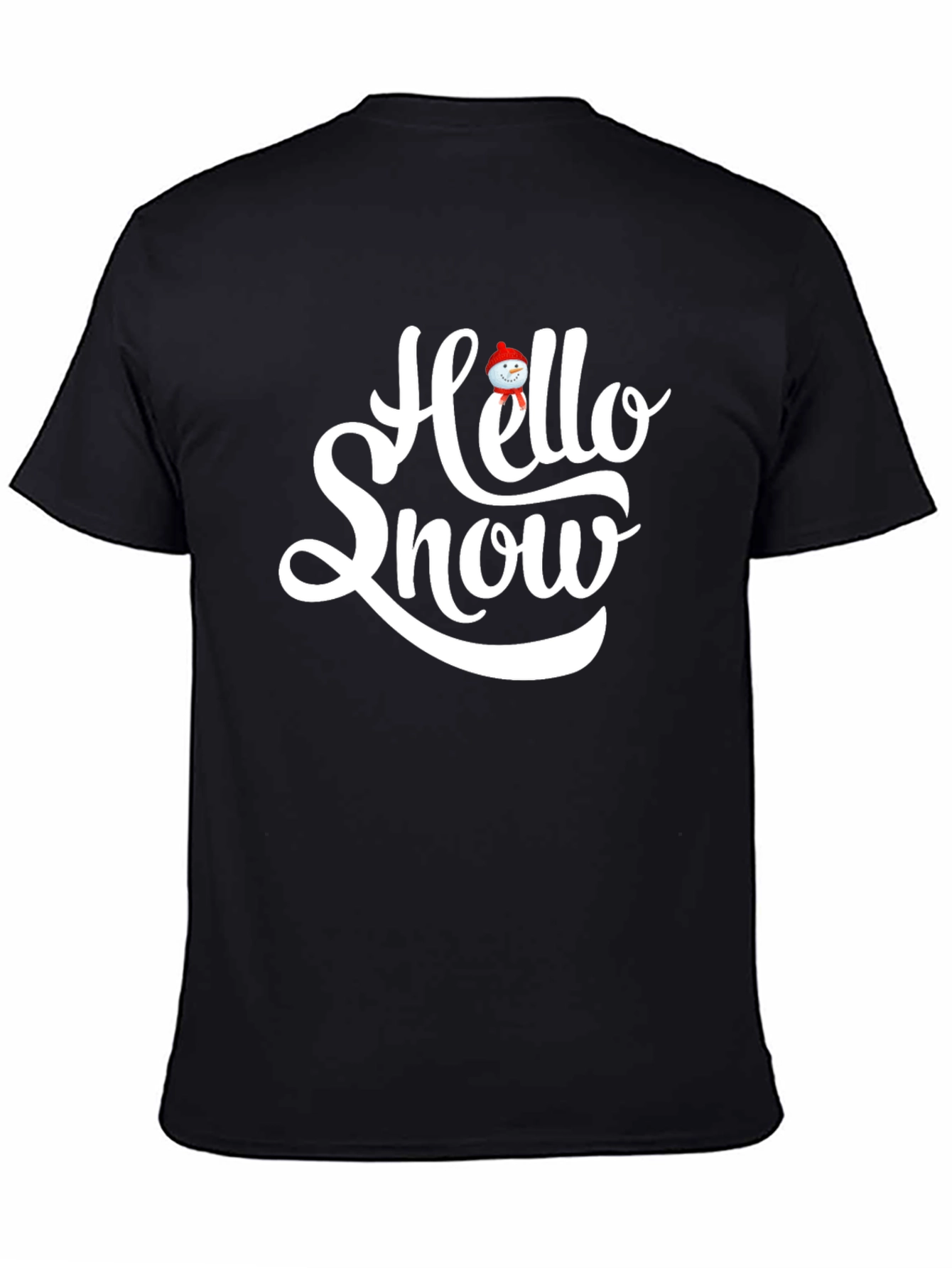 Hello Snow Graphic T-Shirt - Black