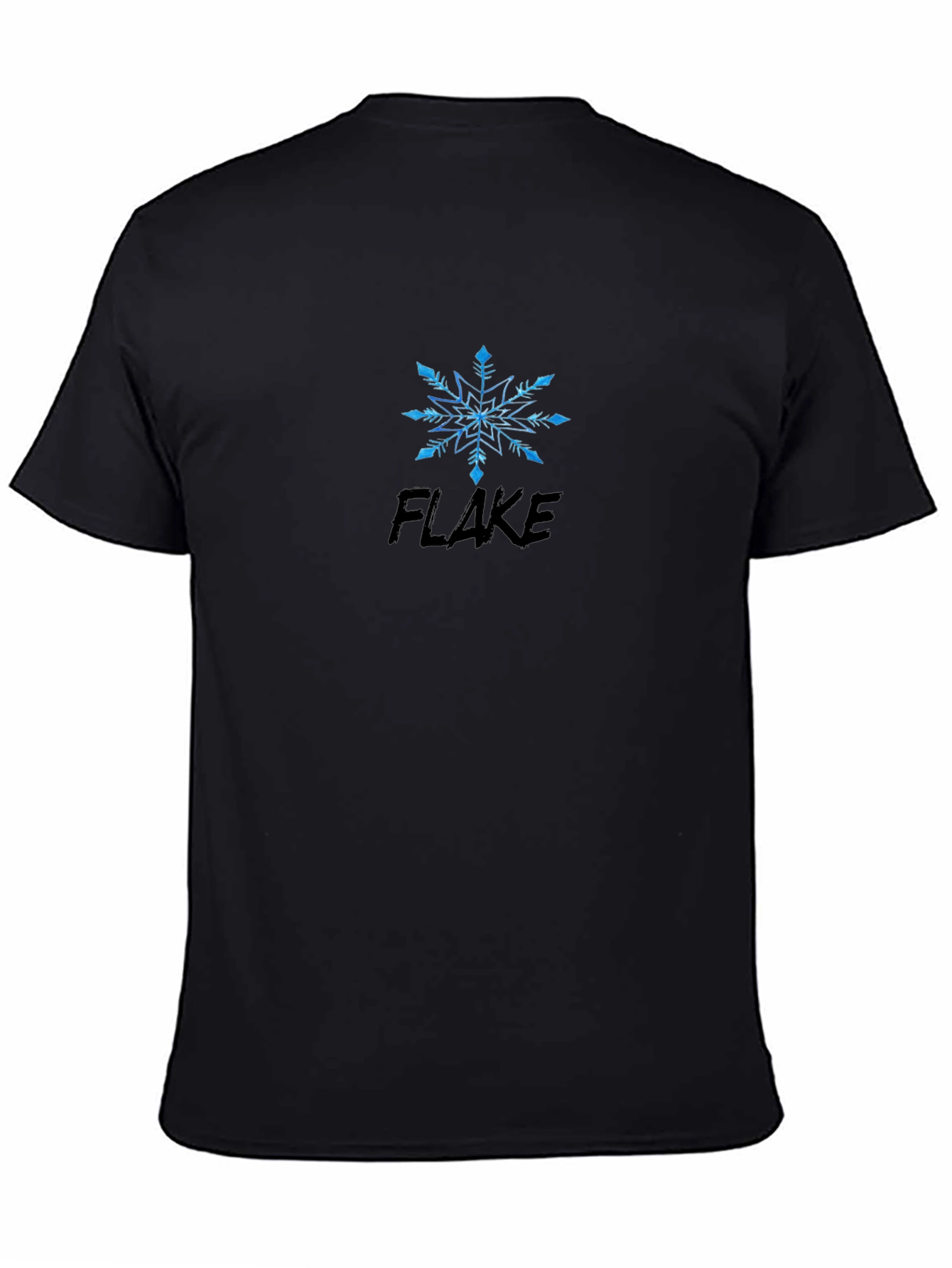 Flake Snowflake Graphic Black T-Shirt