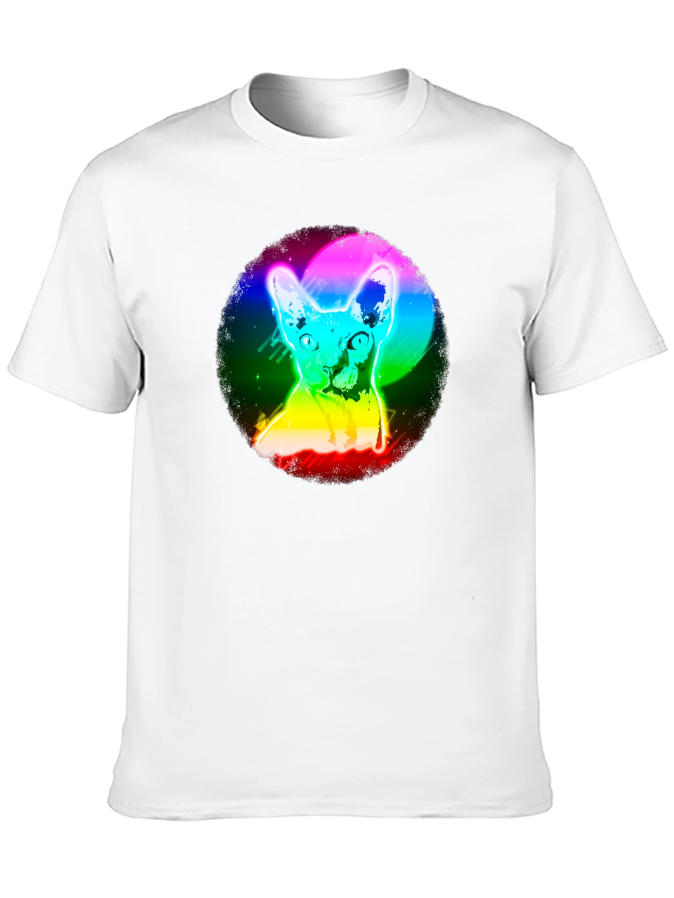 Rainbow Cat Graphic Black T-Shirt