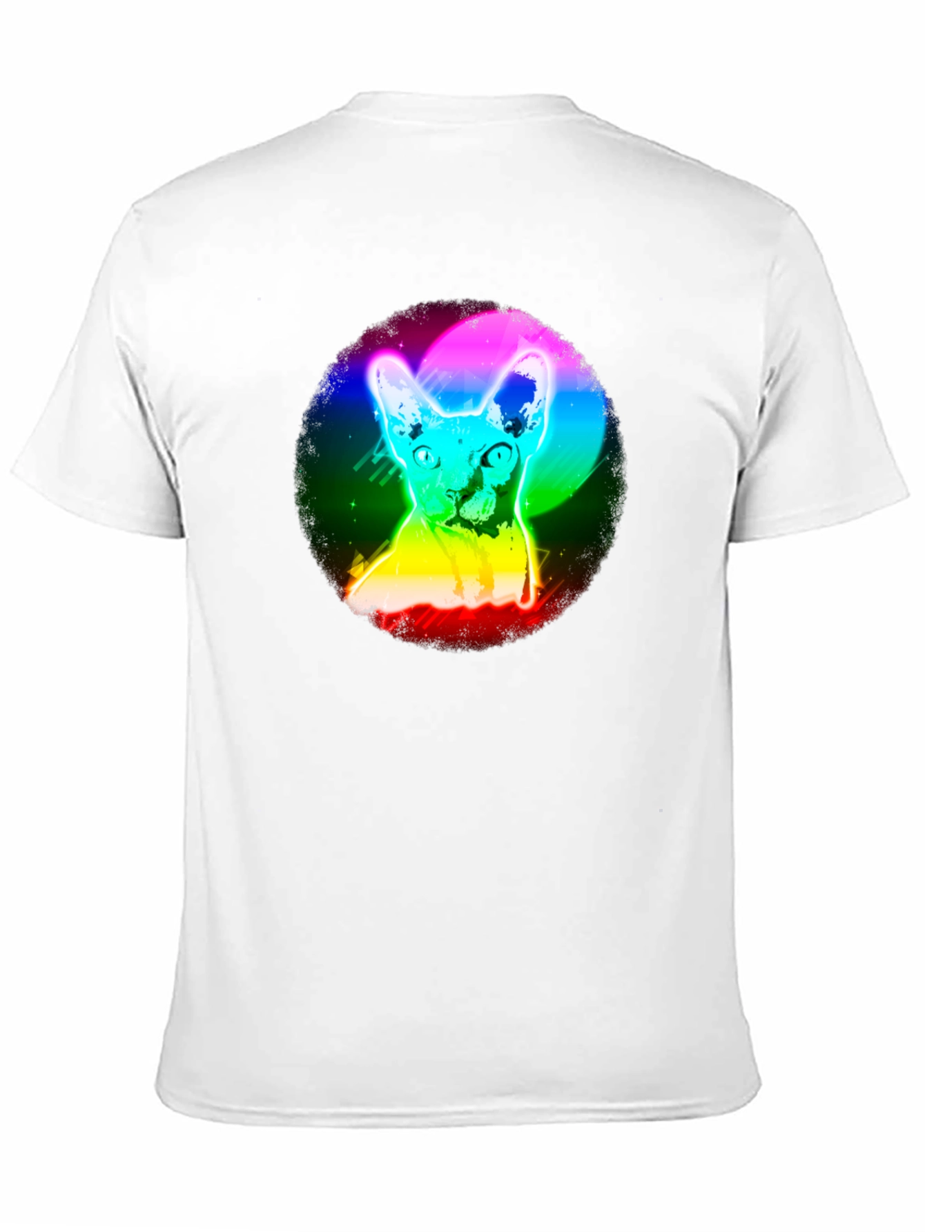 Rainbow Cat Graphic Black T-Shirt