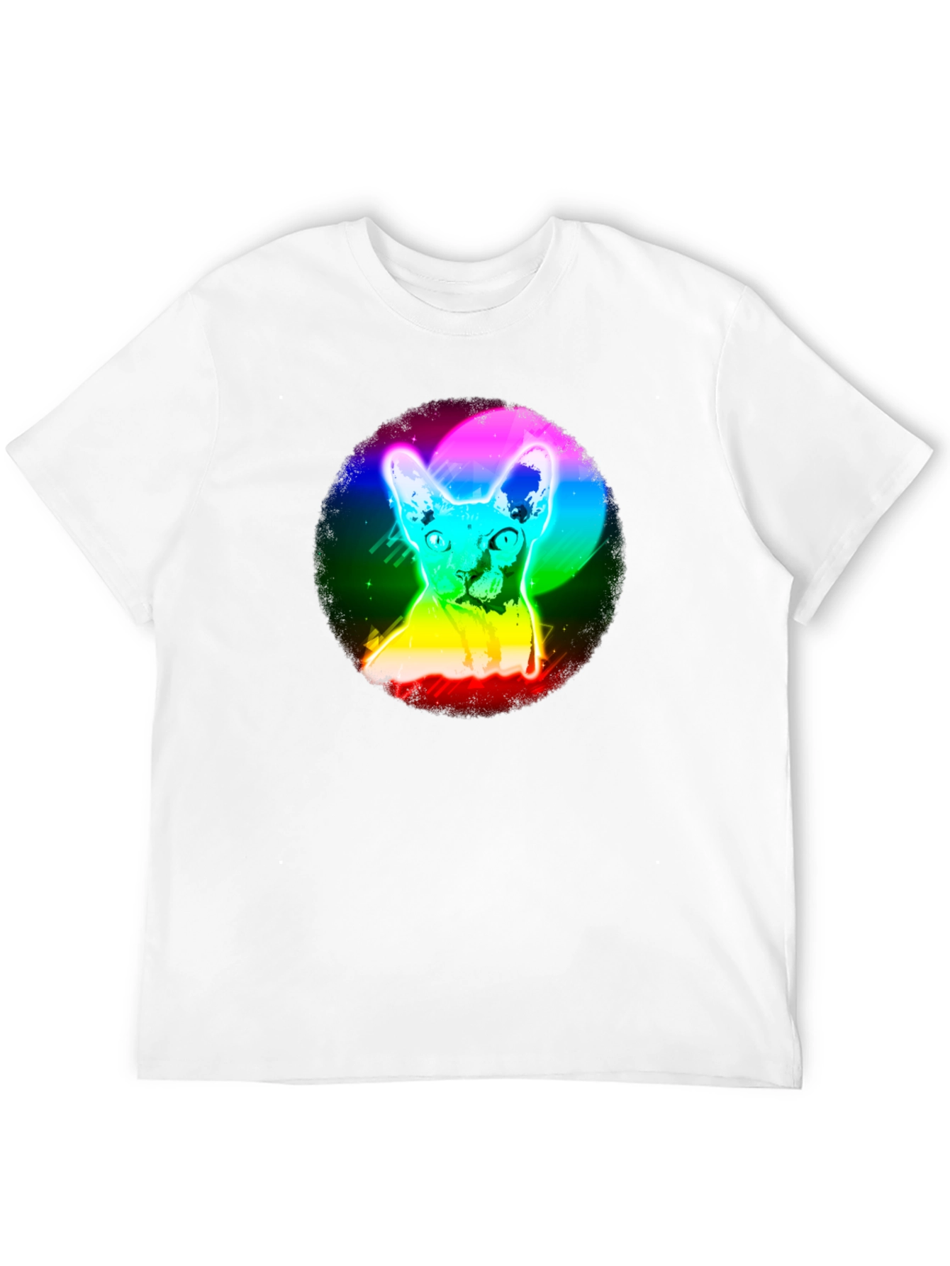 Rainbow Cat Graphic Black T-Shirt